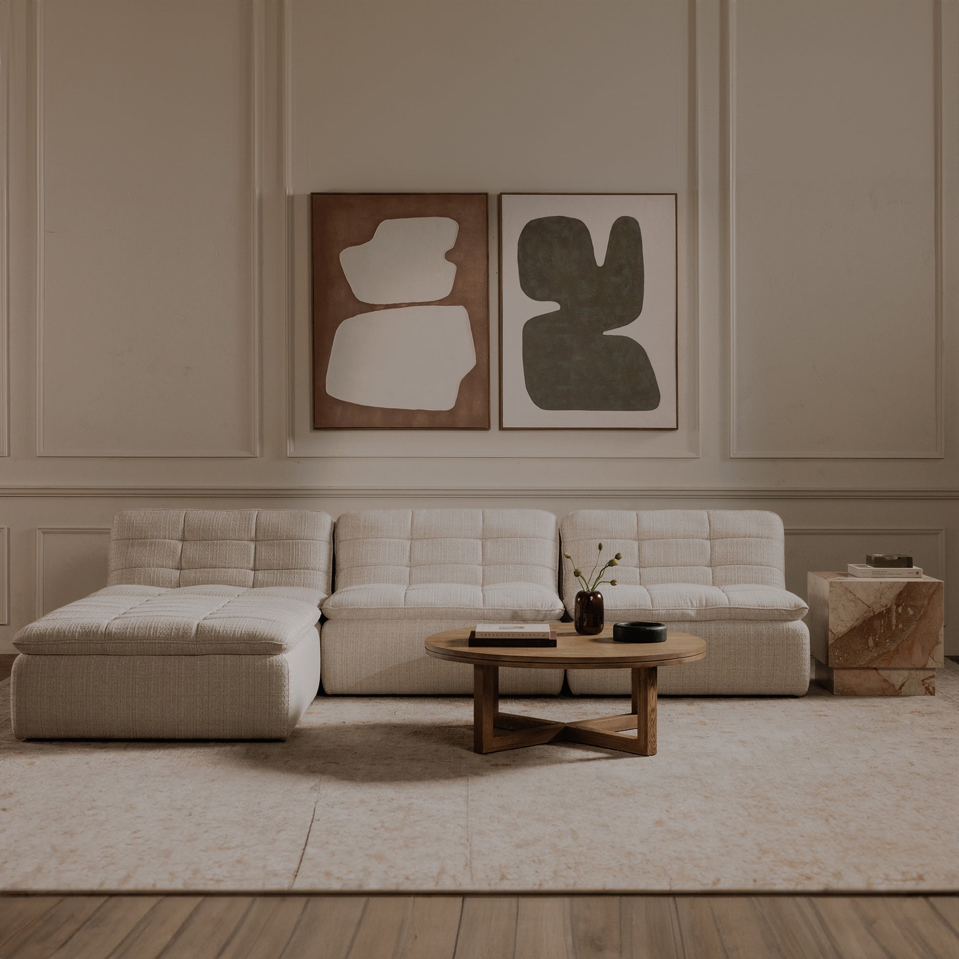 Lino Slipper Chair Textured Oat - Central Designs