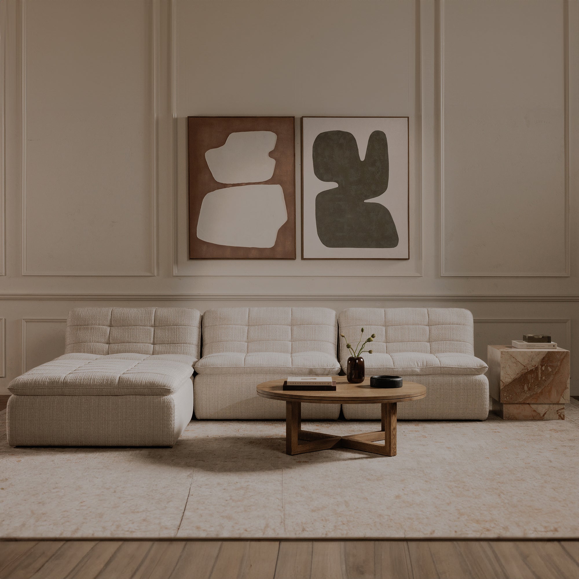 Lino Slipper Chair Textured Oat - Central Designs