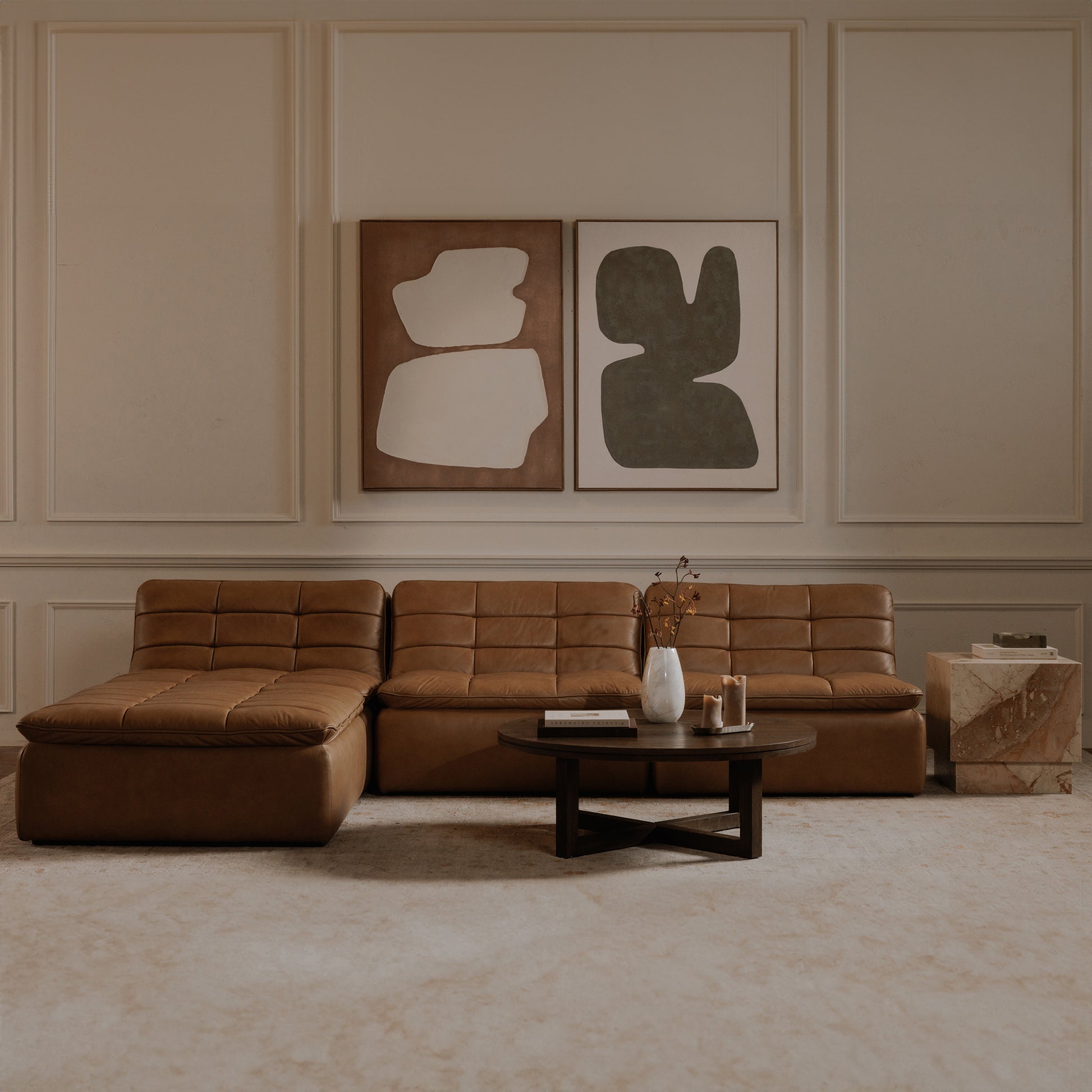 Lino Slipper Chair Tan Leather - Central Designs