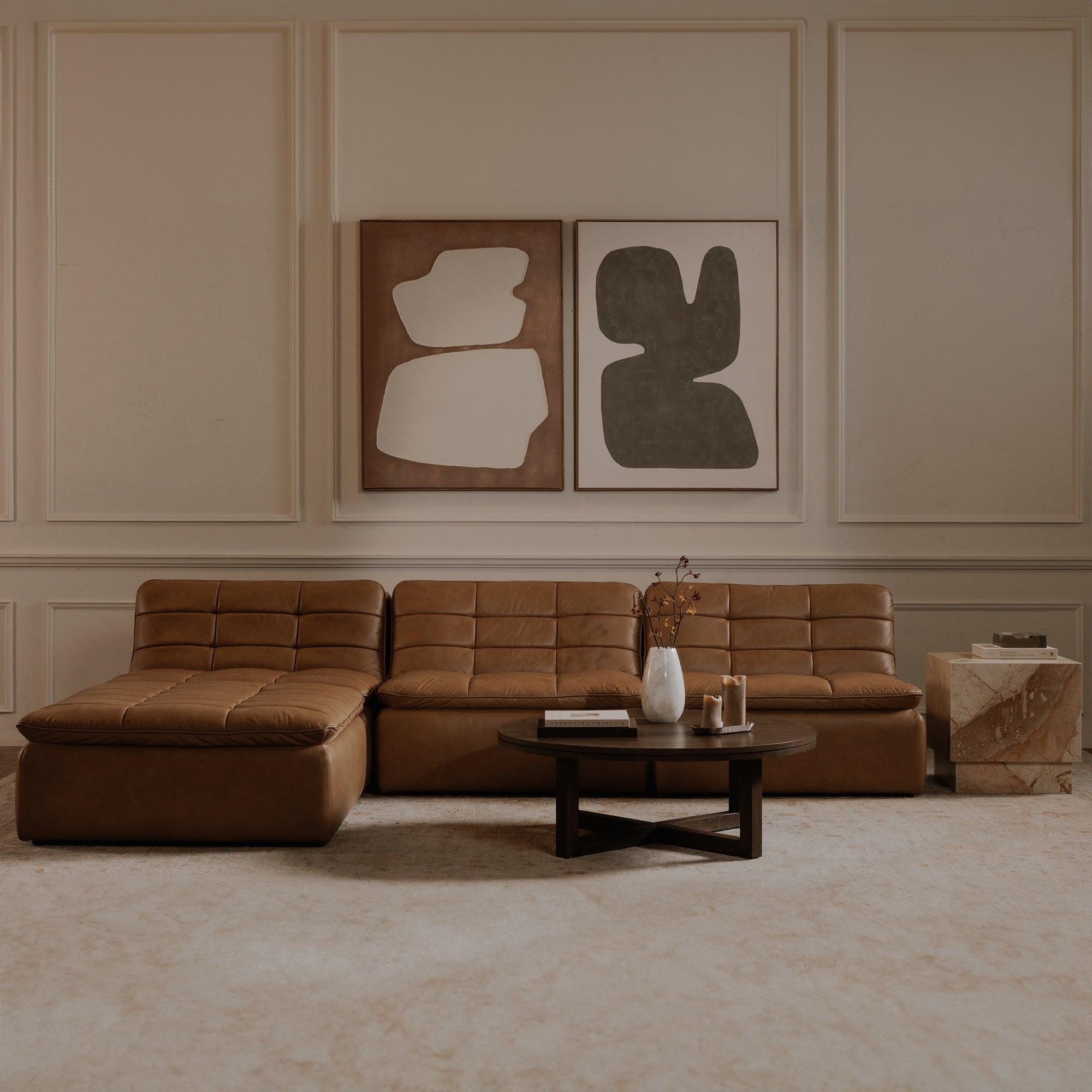 Lino Slipper Chair Tan Leather - Central Designs