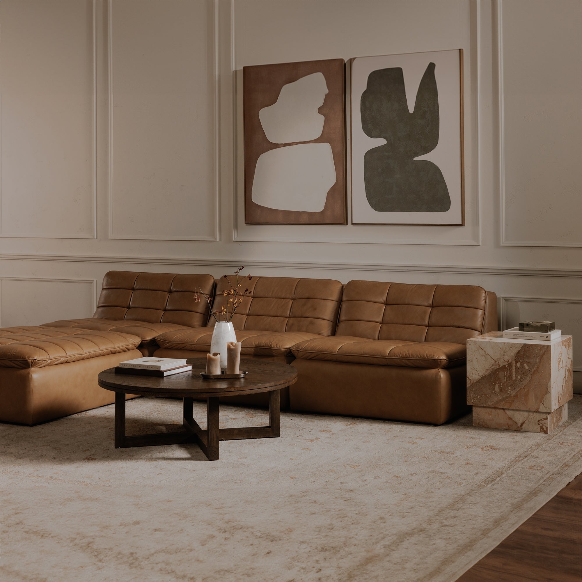 Lino Slipper Chair Tan Leather - Central Designs