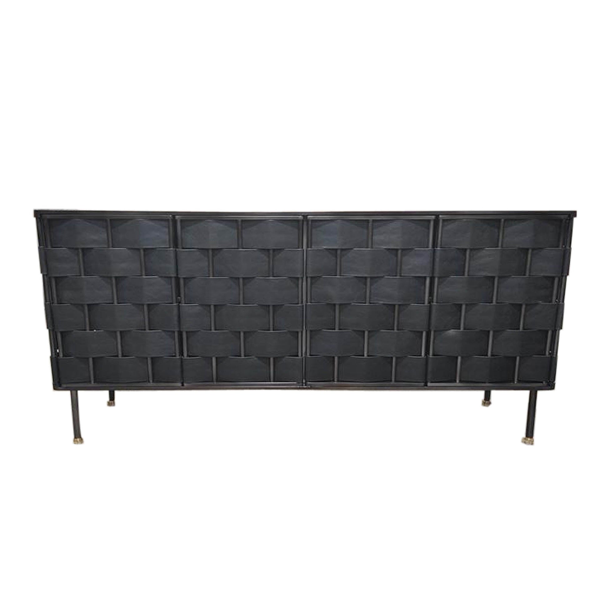 Bishop Sideboard - Black Leather - Central Designs