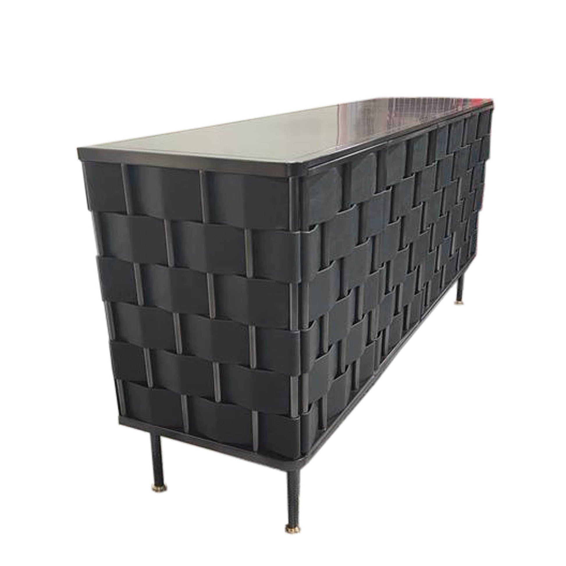 Bishop Sideboard - Black Leather - Central Designs