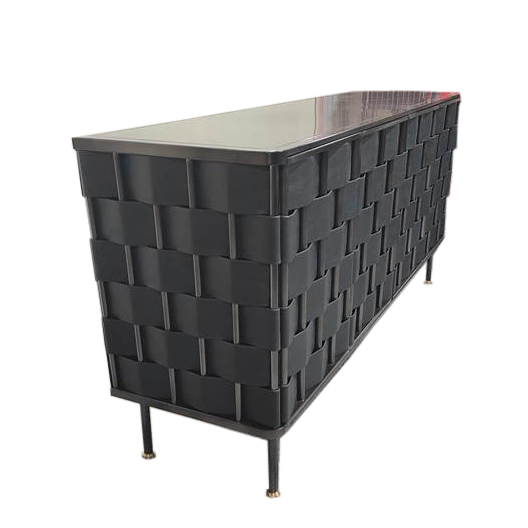 Bishop Sideboard - Black Leather - Central Designs