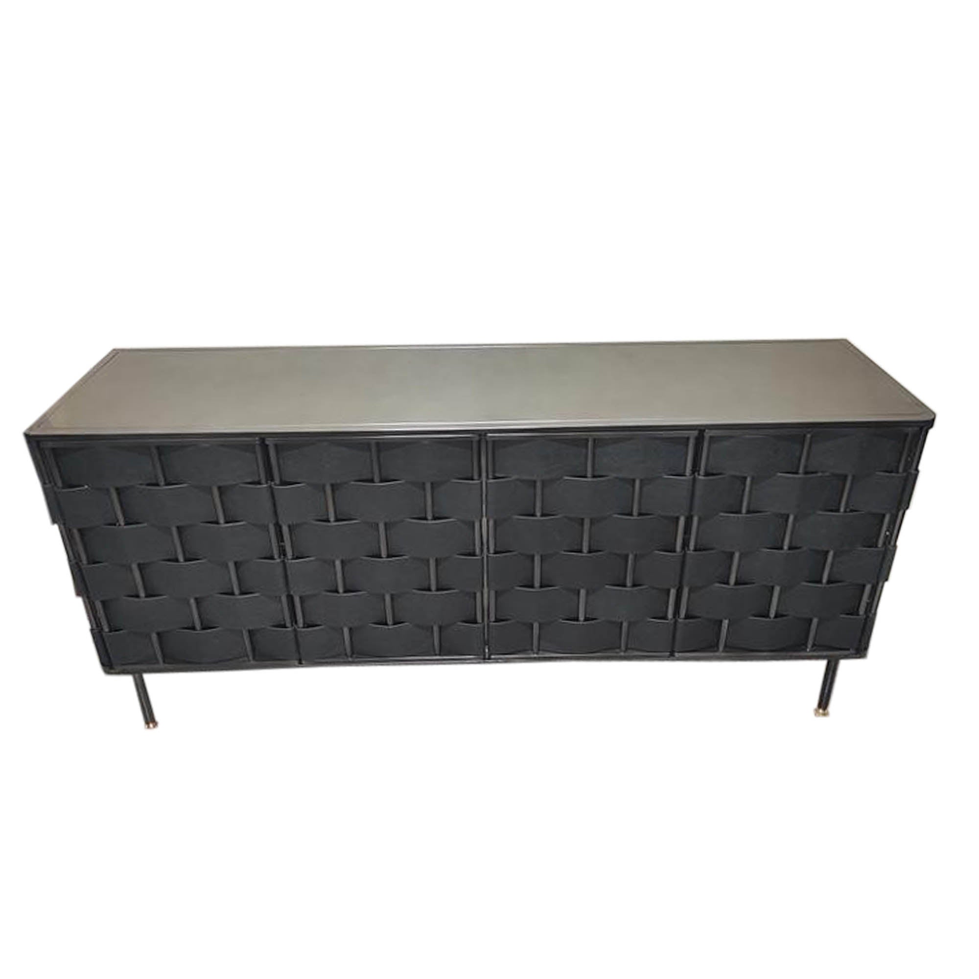 Bishop Sideboard - Black Leather - Central Designs
