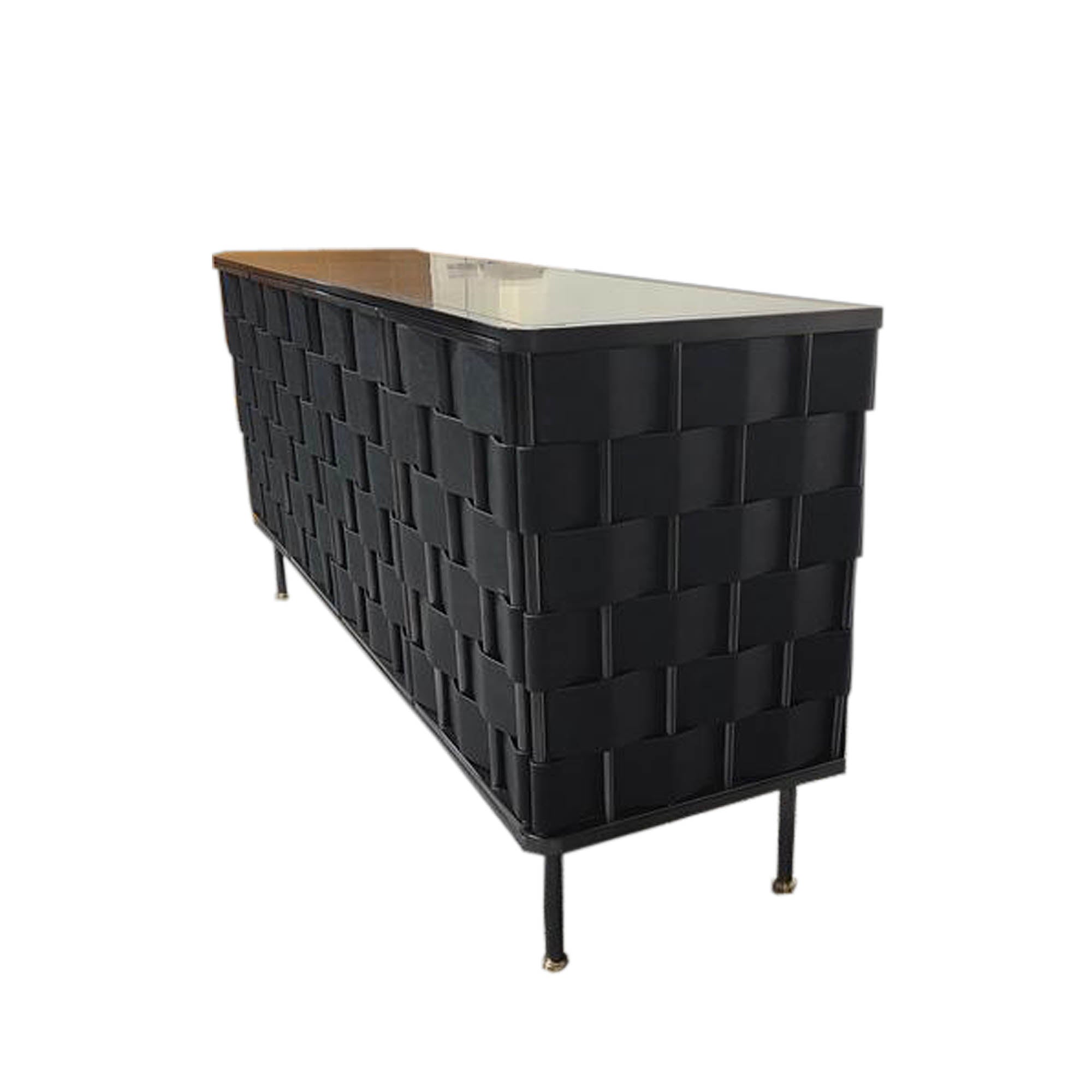 Bishop Sideboard - Black Leather - Central Designs