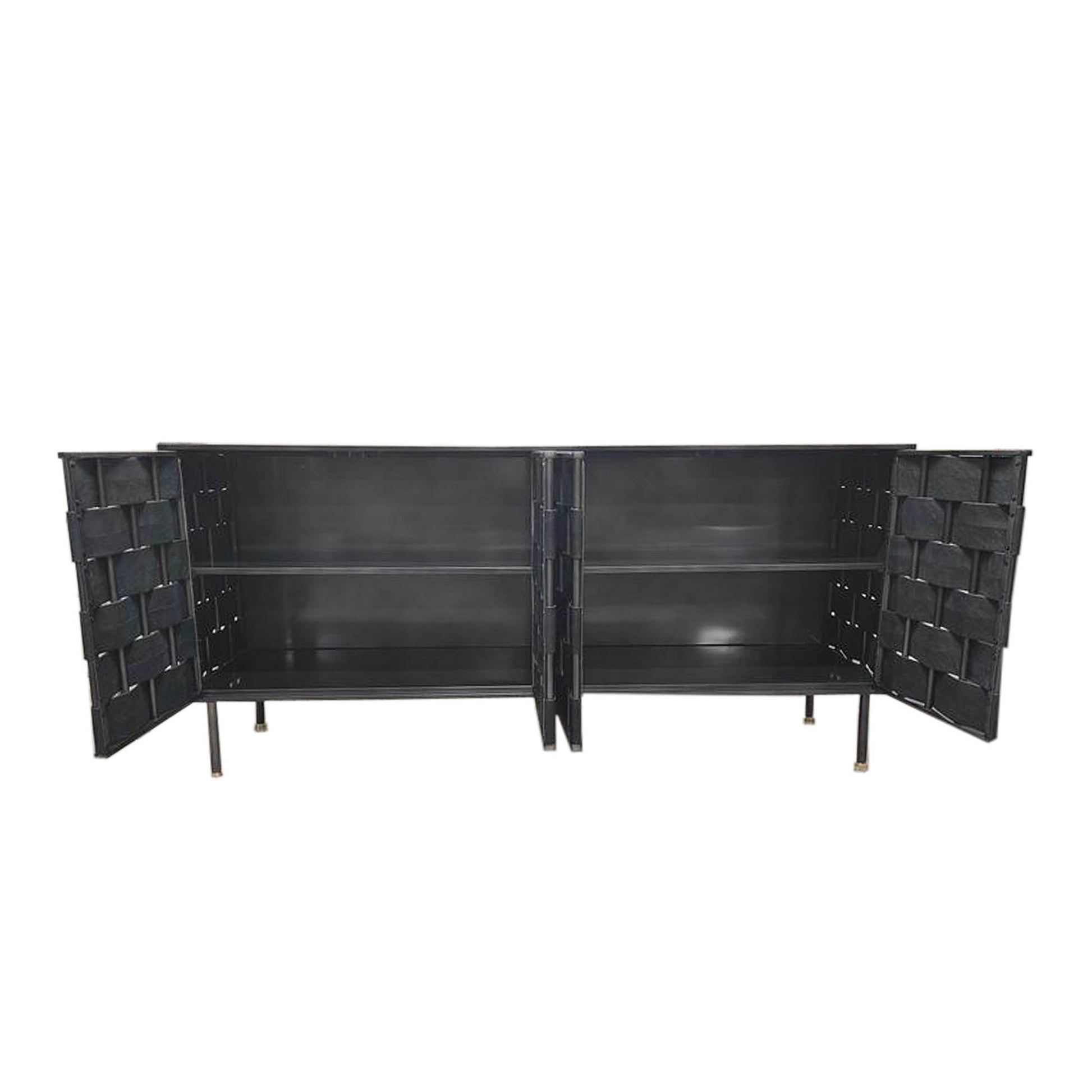 Bishop Sideboard - Black Leather - Central Designs