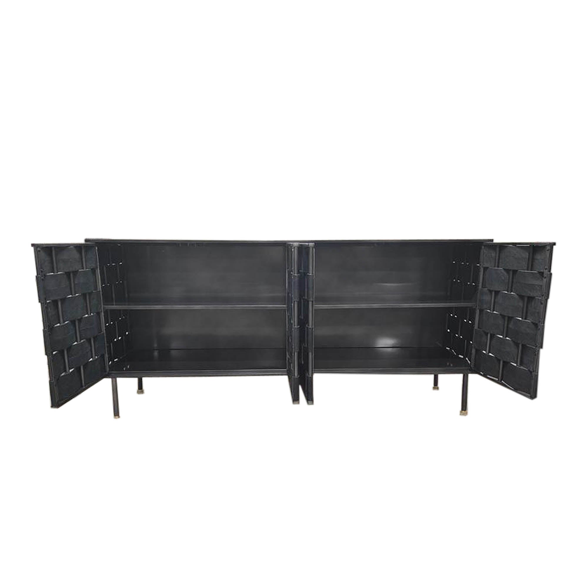 Bishop Sideboard - Black Leather - Central Designs