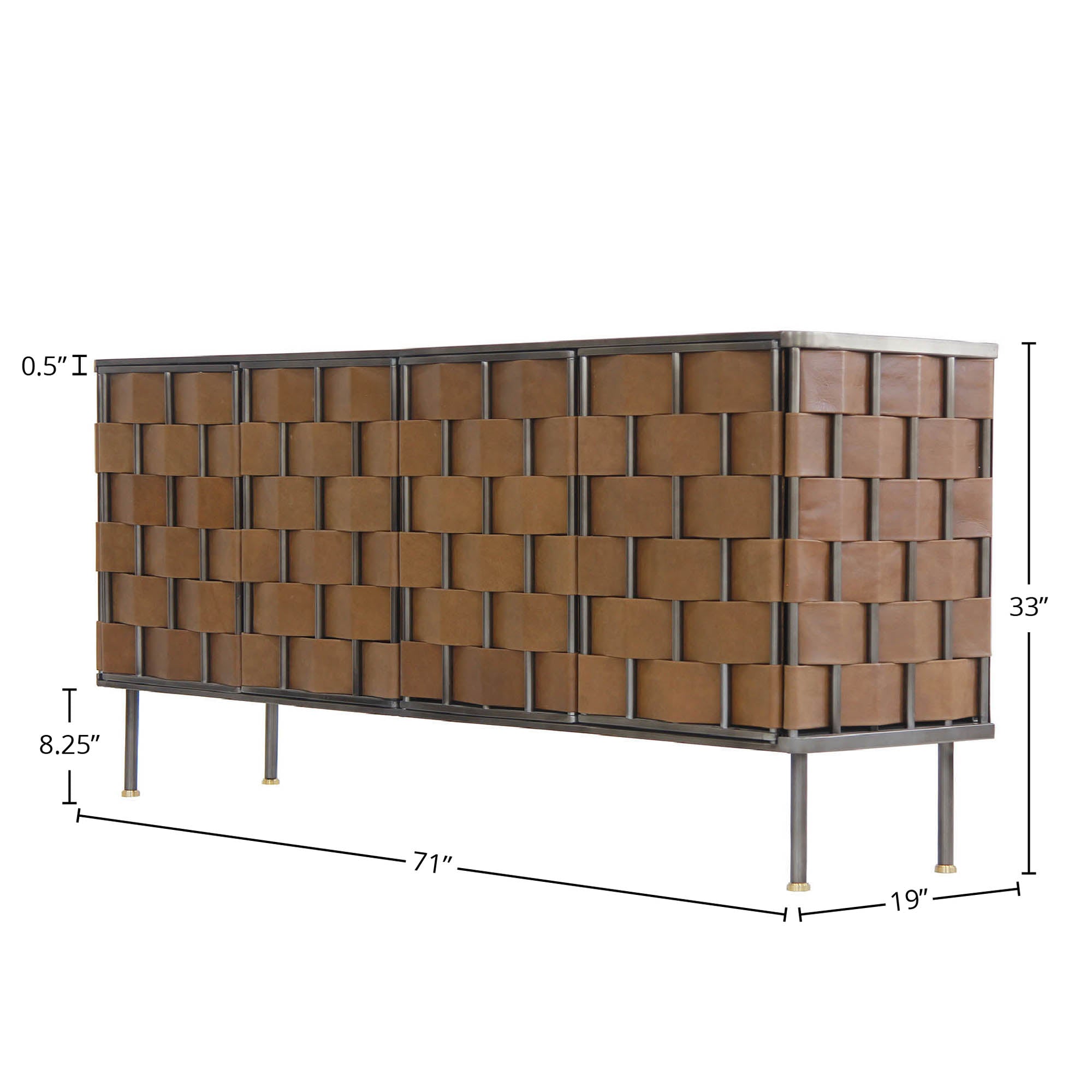 Bishop Sideboard - Brown Leather - Central Designs
