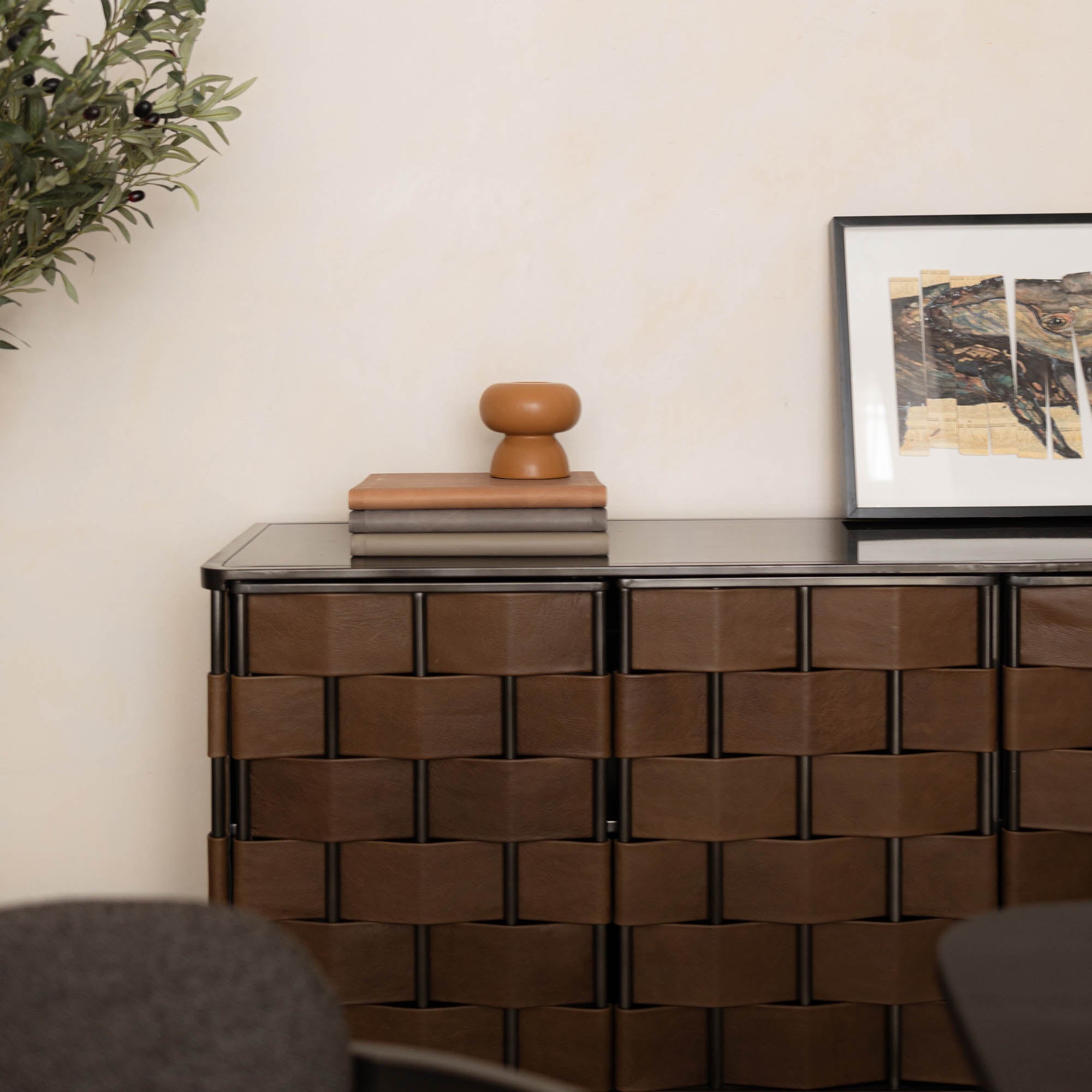 Bishop Sideboard - Brown Leather - Central Designs