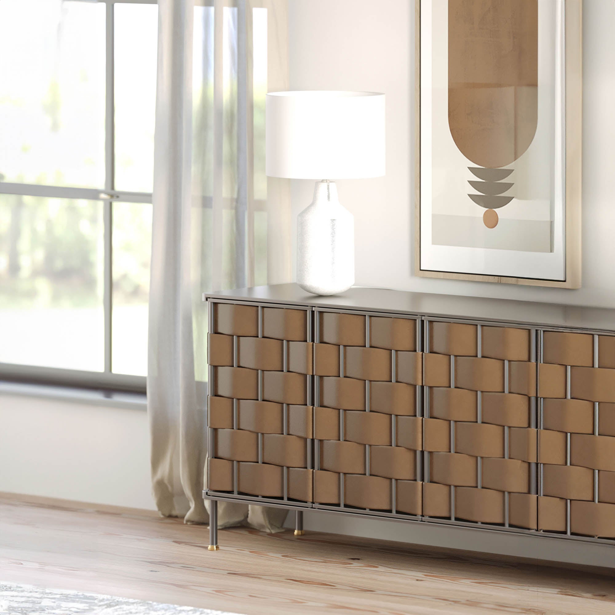 Bishop Sideboard - Brown Leather - Central Designs