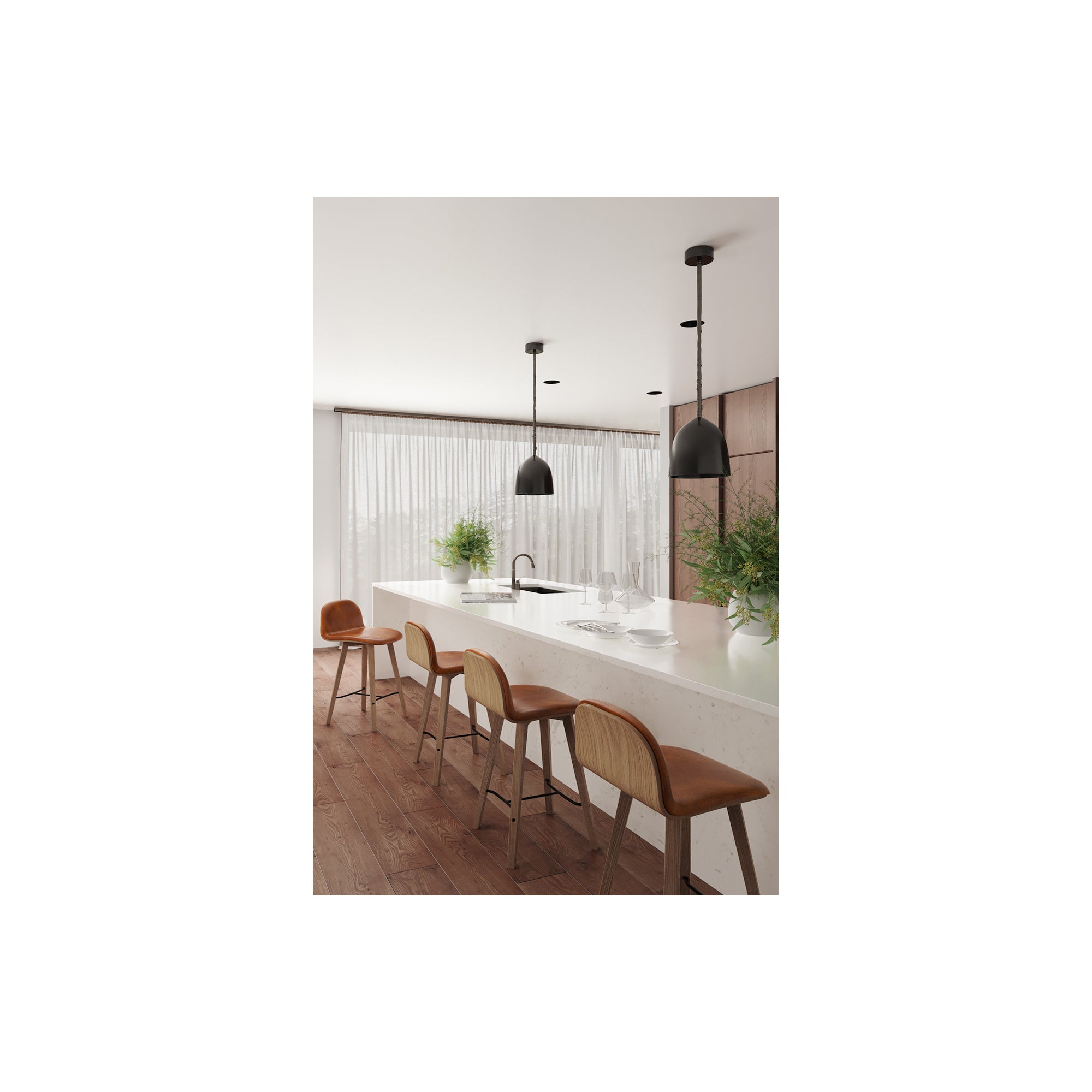 Napoli Leather Counter Stool - Central Designs