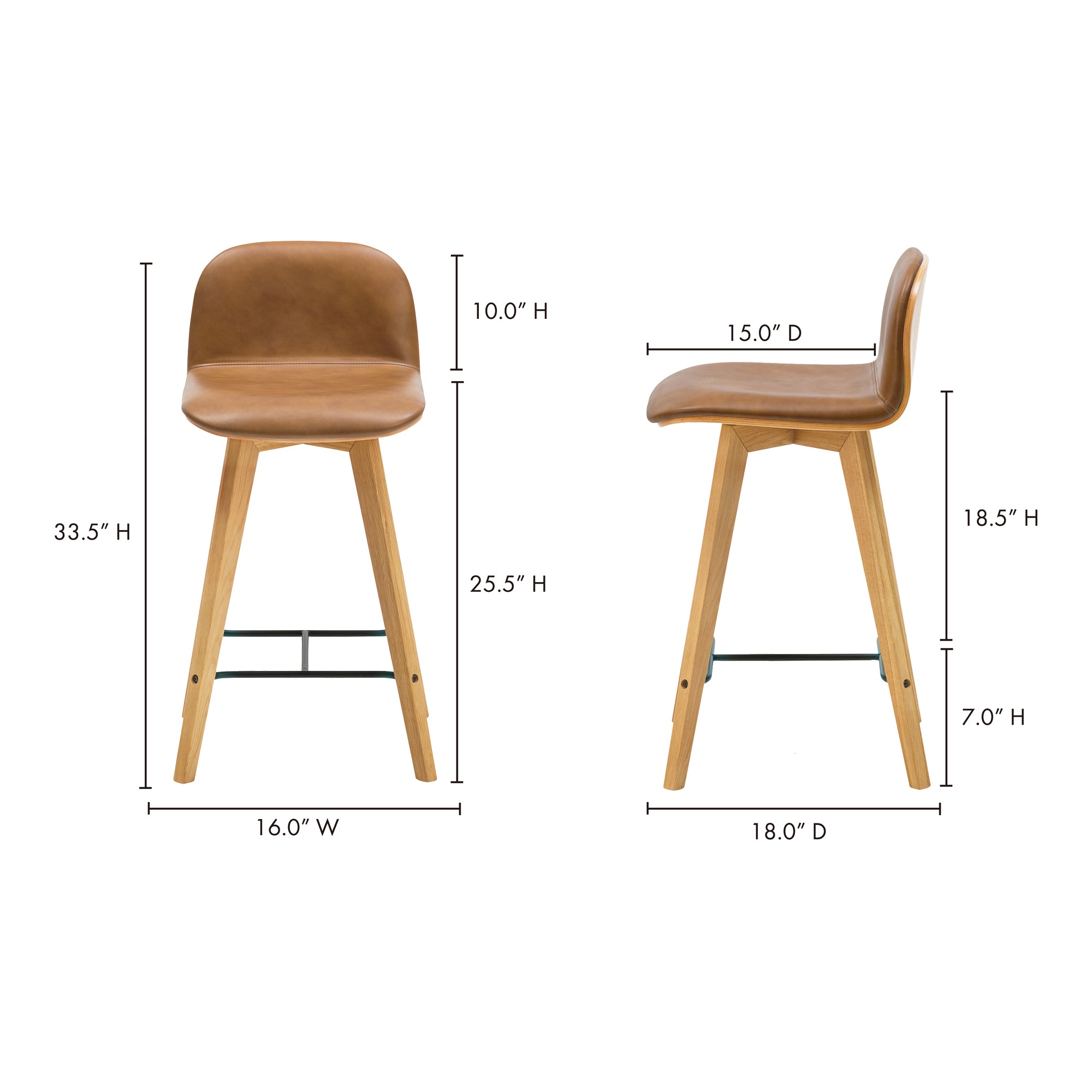Napoli Leather Counter Stool - Central Designs
