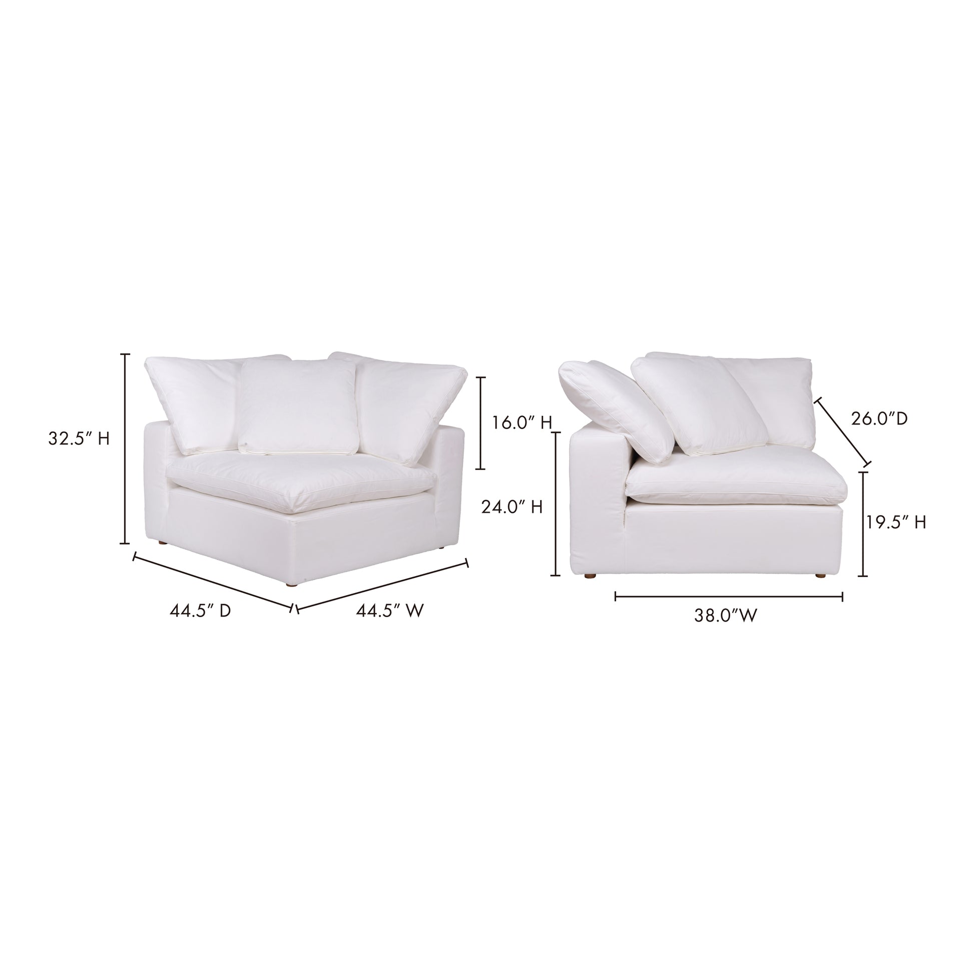Clay Corner Chair Cream White - Central Designs