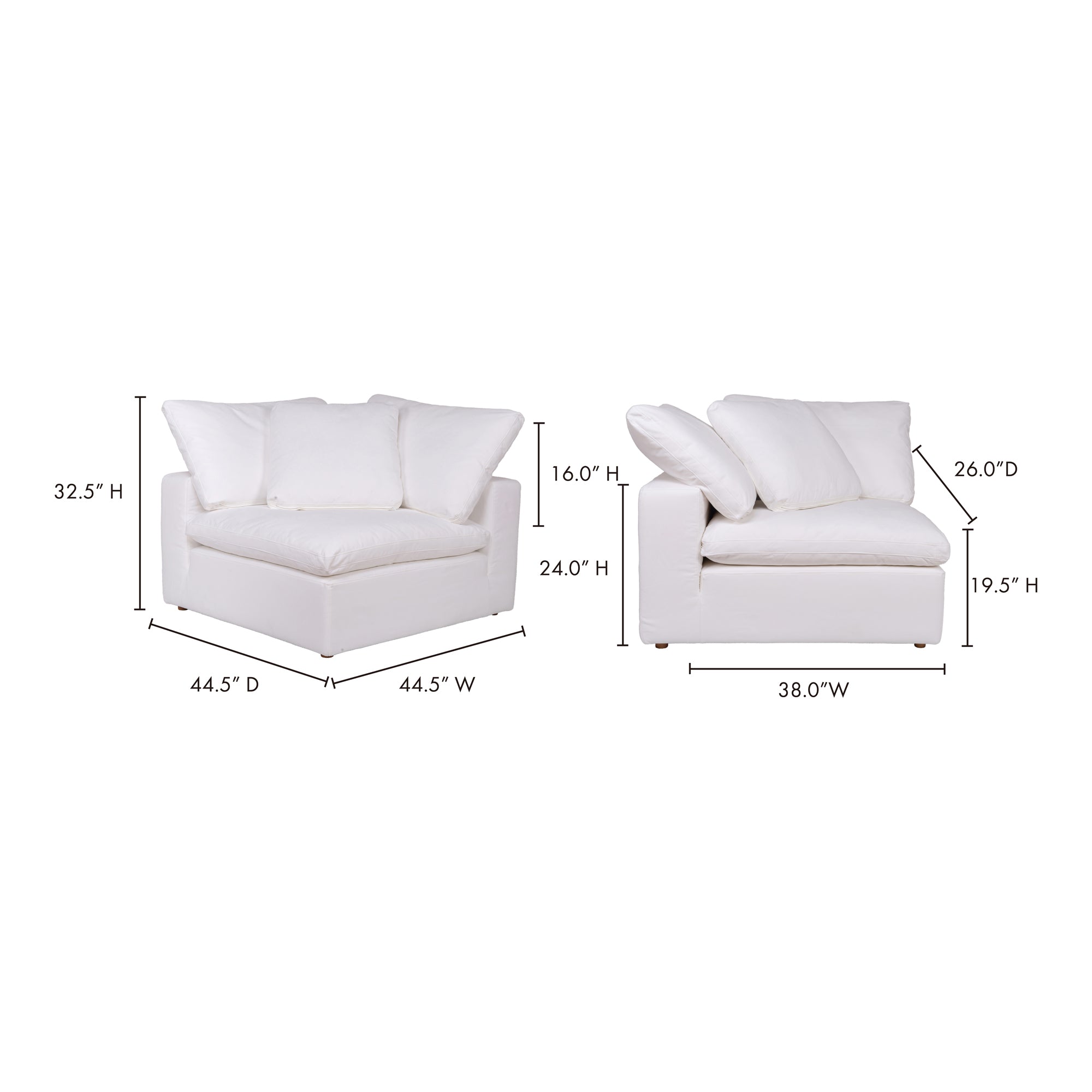 Clay Corner Chair Cream White - Central Designs