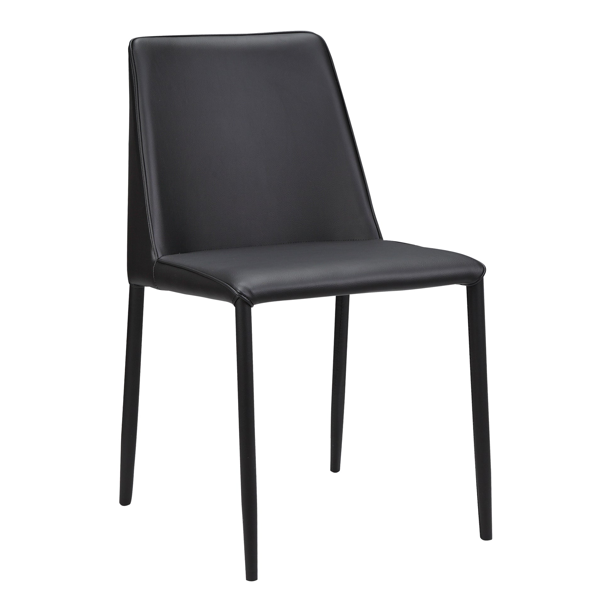Nora Dining Chair Black Vegan Leather - Set Of Two - Central Designs