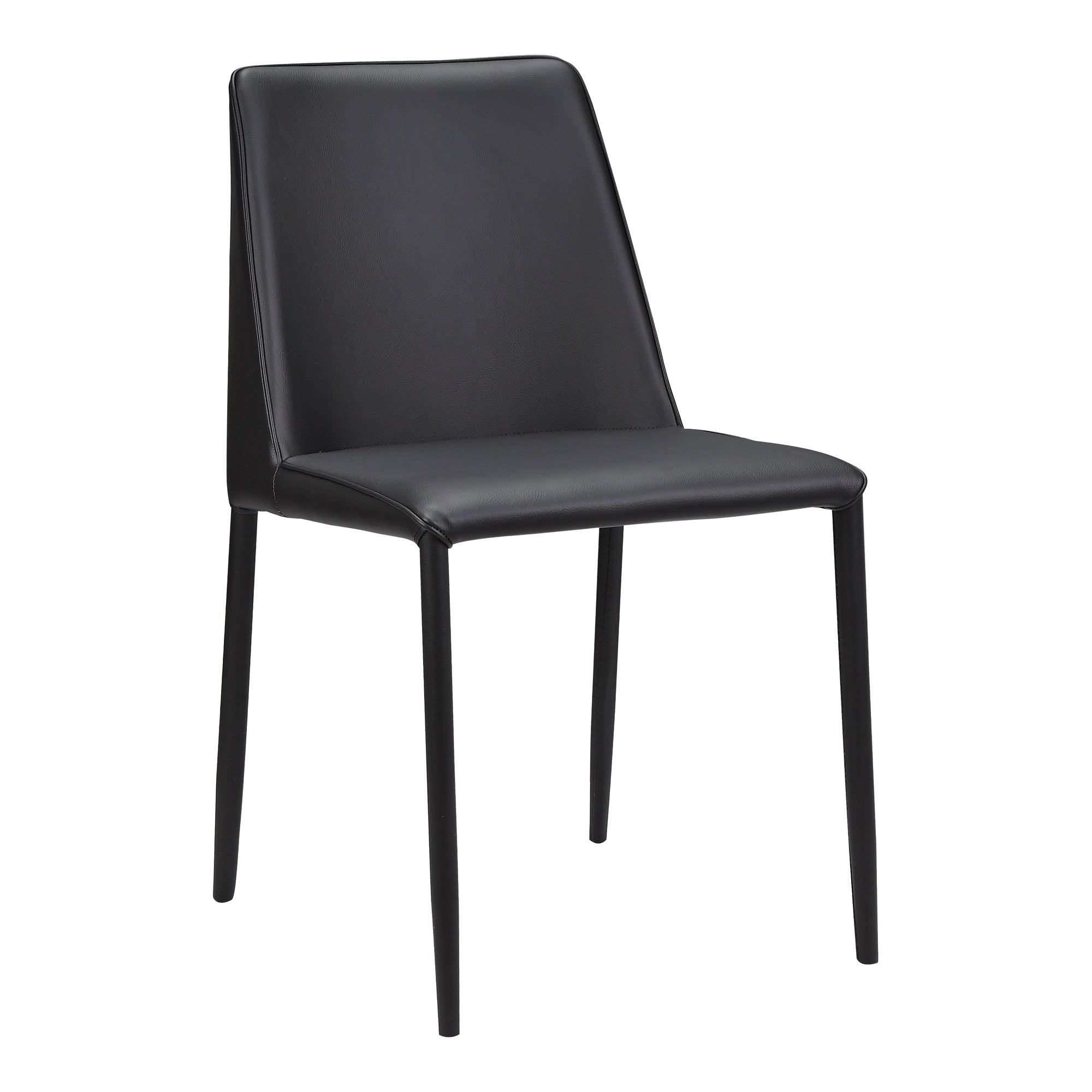 Nora Dining Chair Black Vegan Leather - Set Of Two - Central Designs