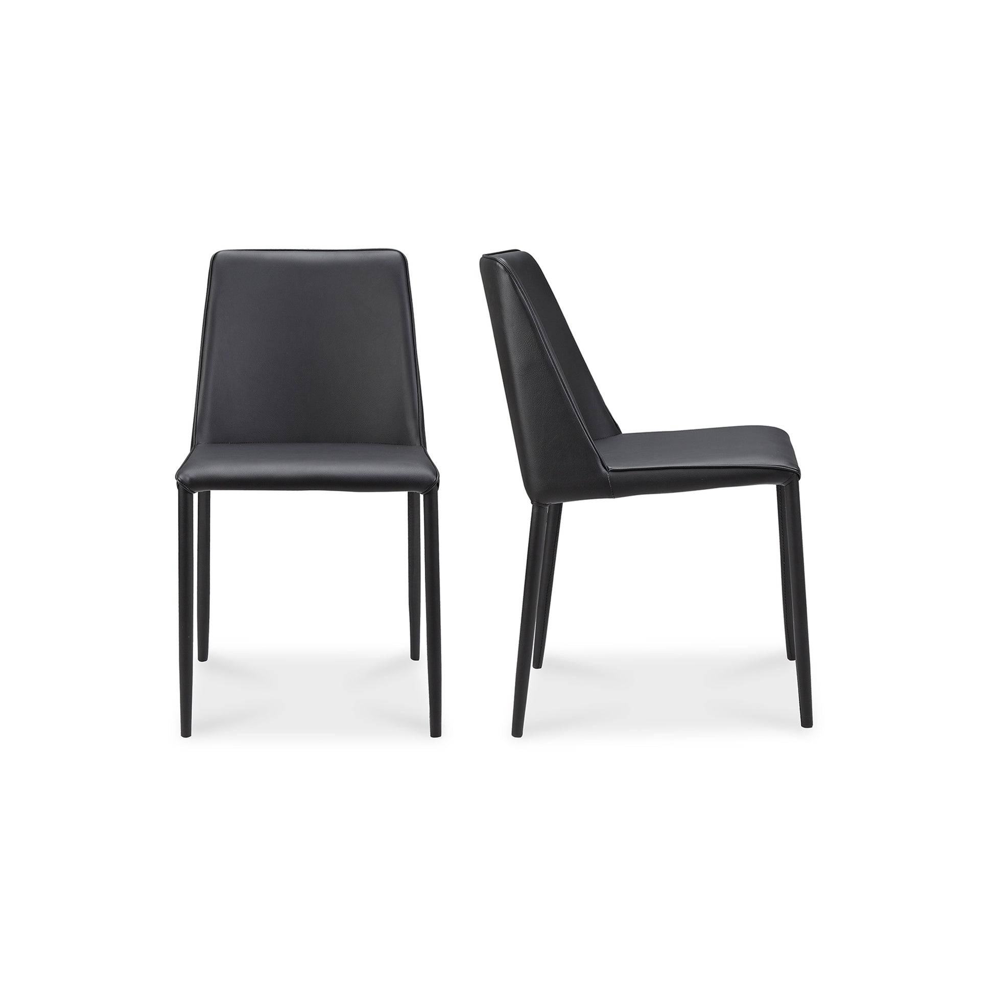 Nora Dining Chair Black Vegan Leather - Set Of Two - Central Designs