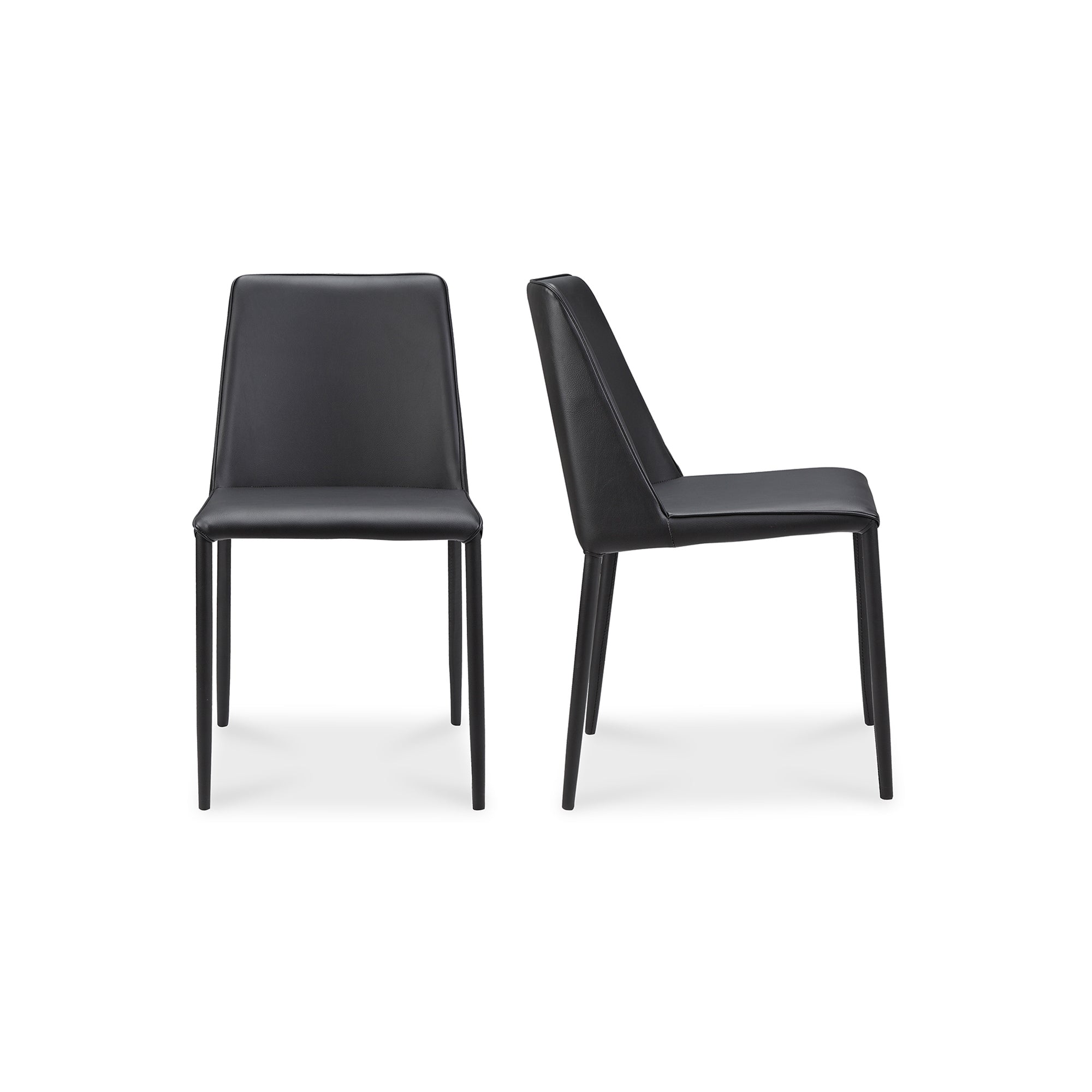 Nora Dining Chair Black Vegan Leather - Set Of Two - Central Designs