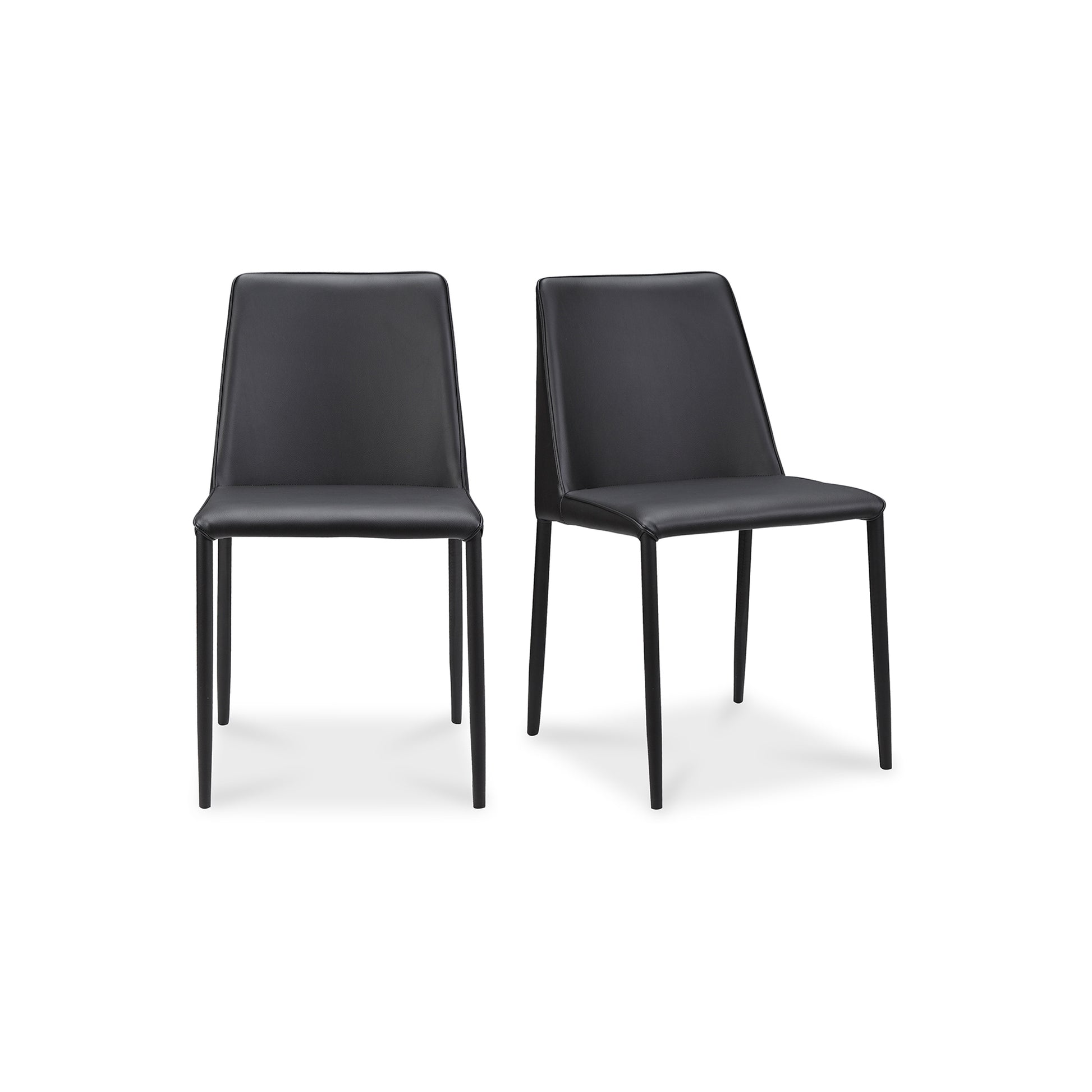 Nora Dining Chair Black Vegan Leather - Set Of Two - Central Designs