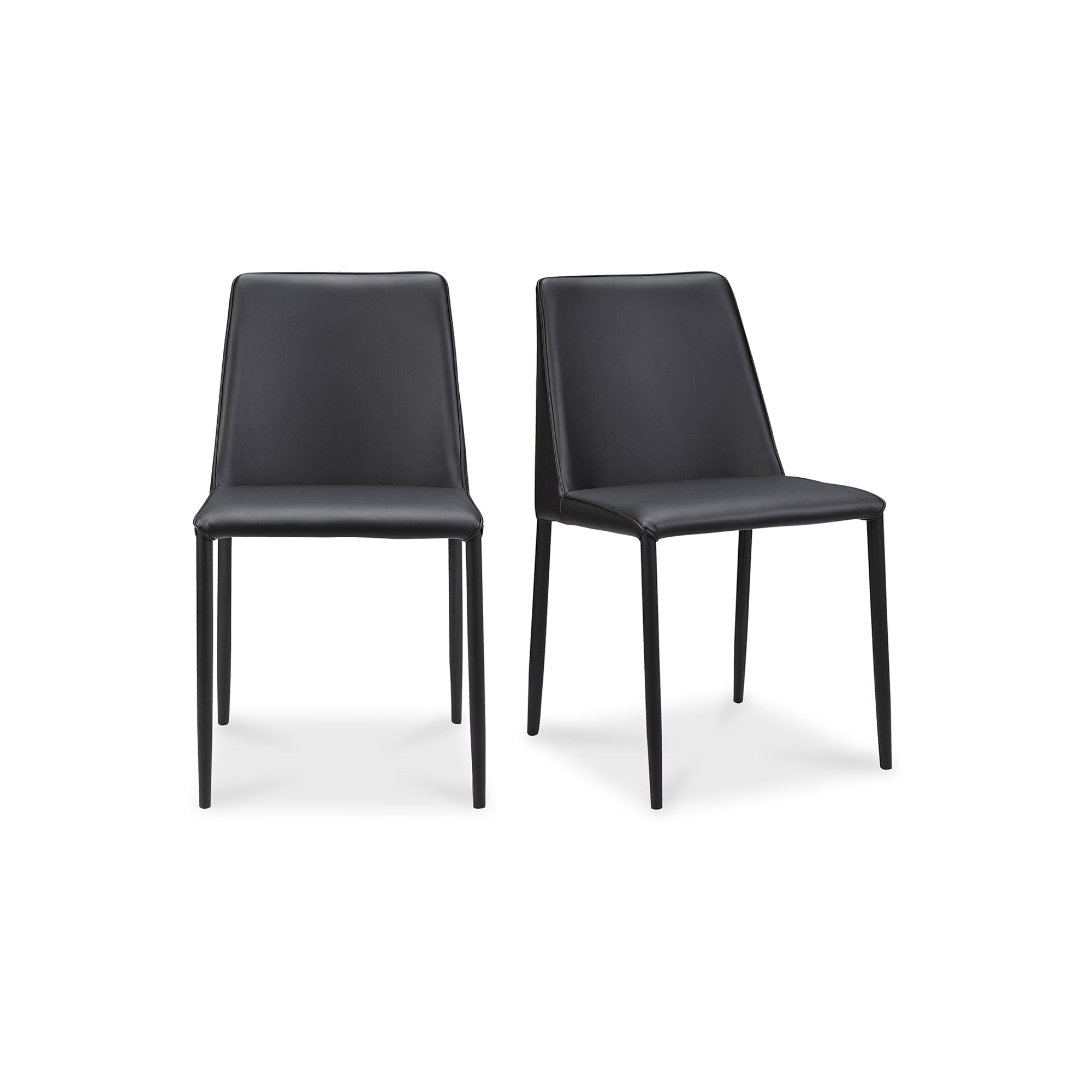 Nora Dining Chair Black Vegan Leather - Set Of Two - Central Designs