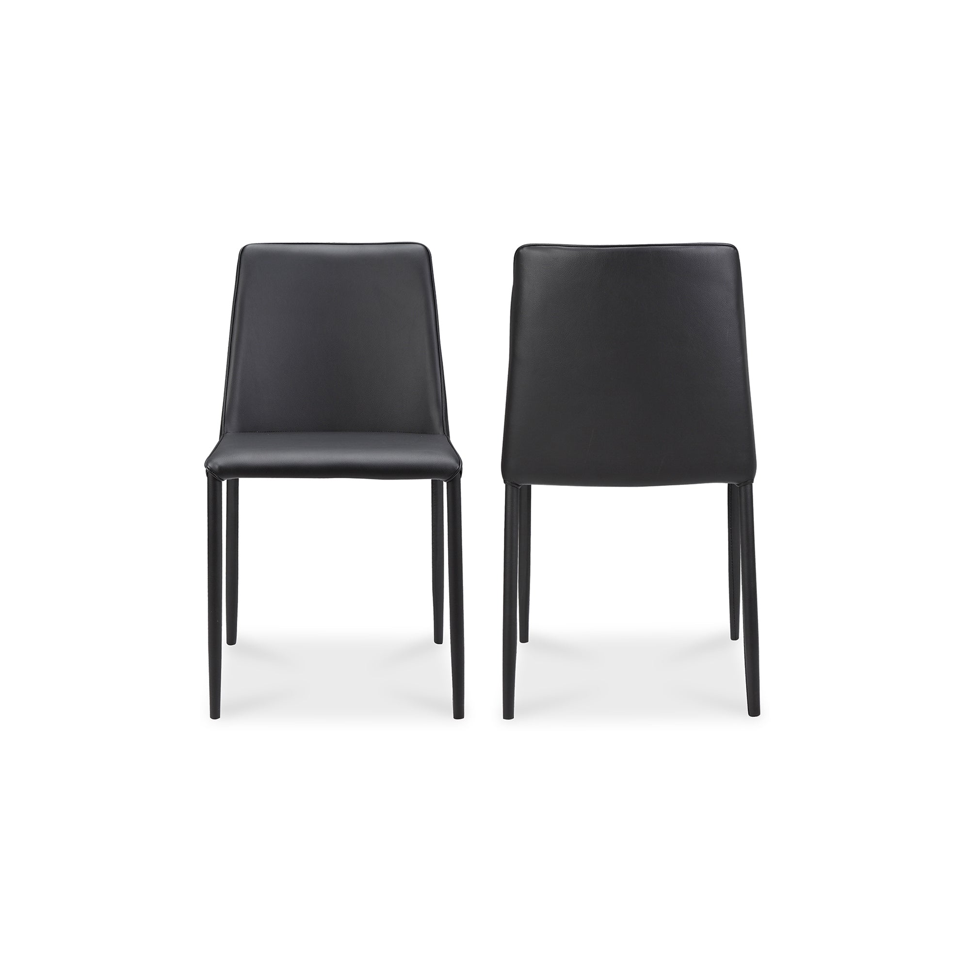 Nora Dining Chair Black Vegan Leather - Set Of Two - Central Designs