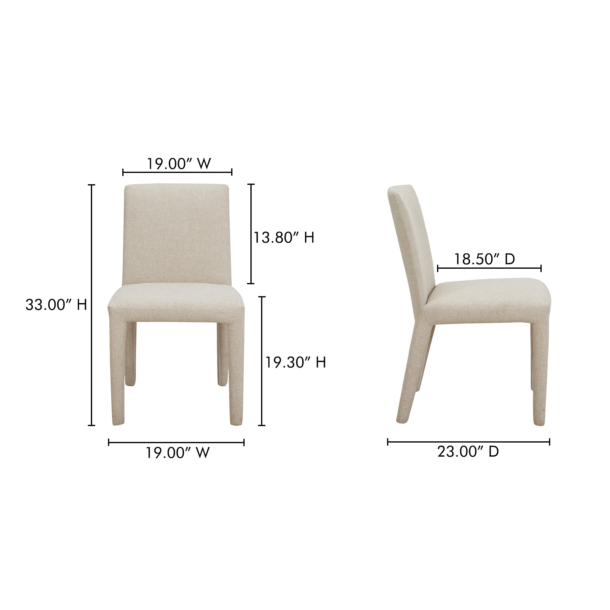 Monte Dining Chair Beige - Set Of Two