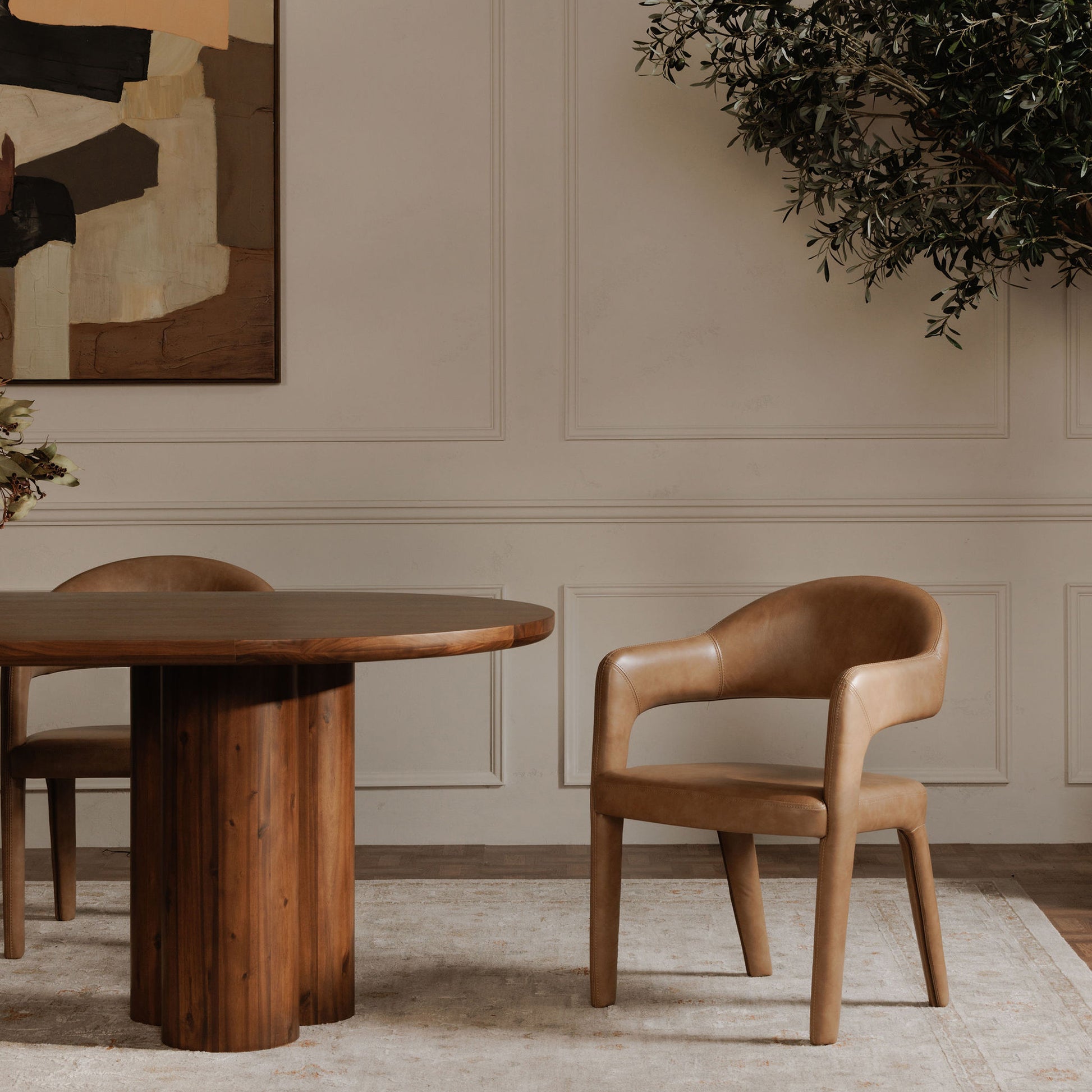 Martens Dining Chair Brown Leather - Central Designs