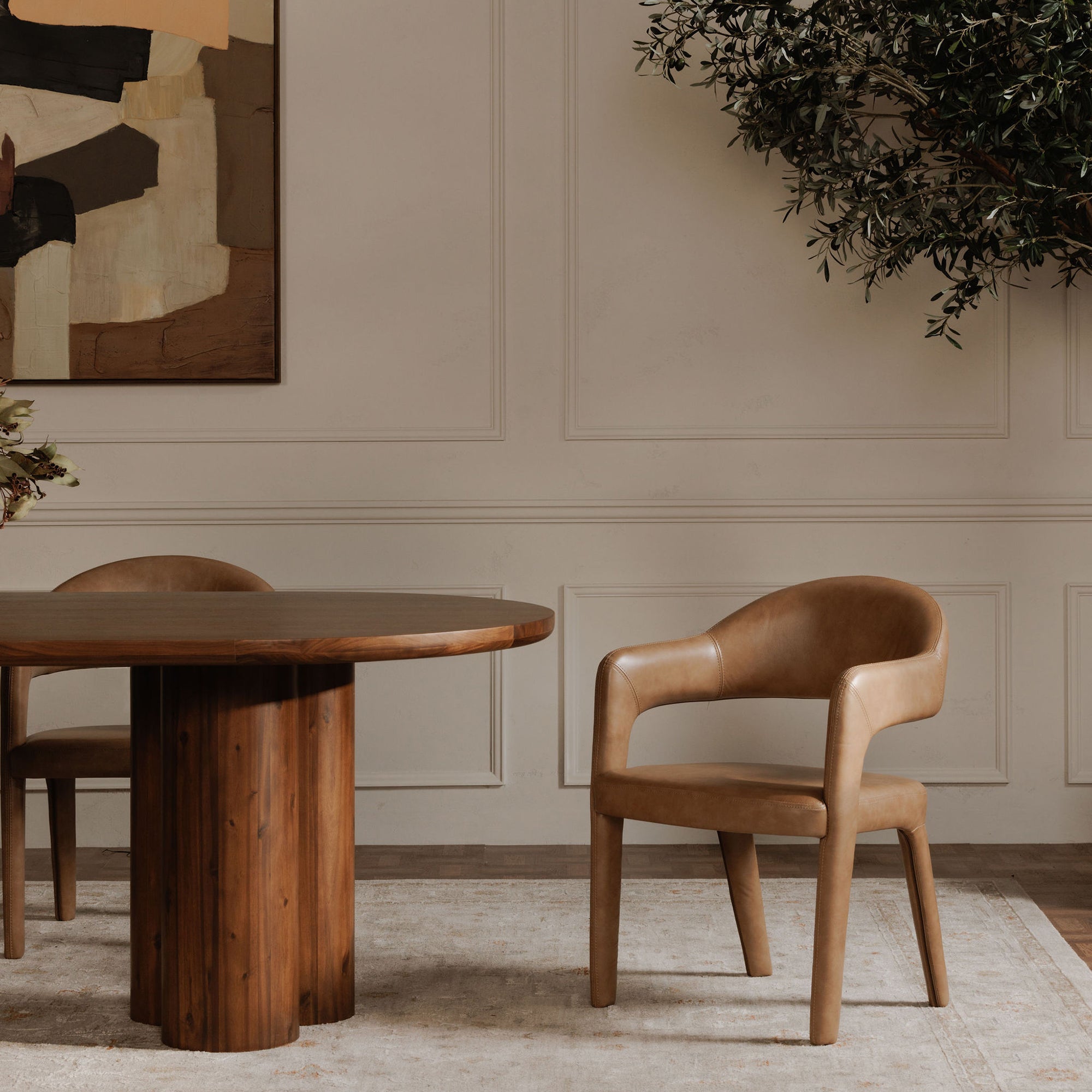 Martens Dining Chair Brown Leather - Central Designs