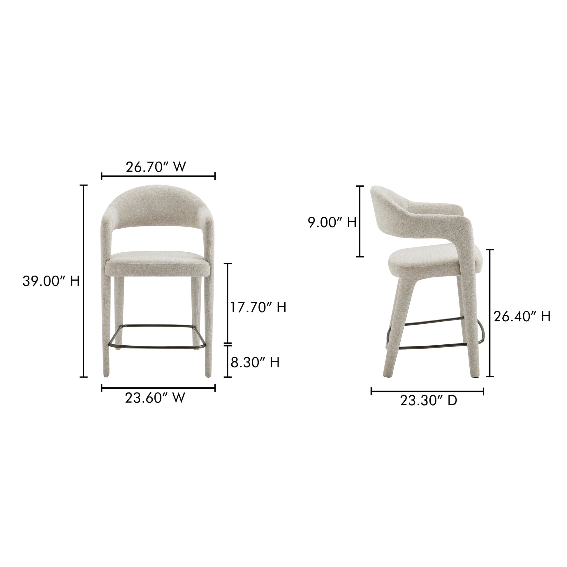 Martens Counter Stool Beige - Central Designs