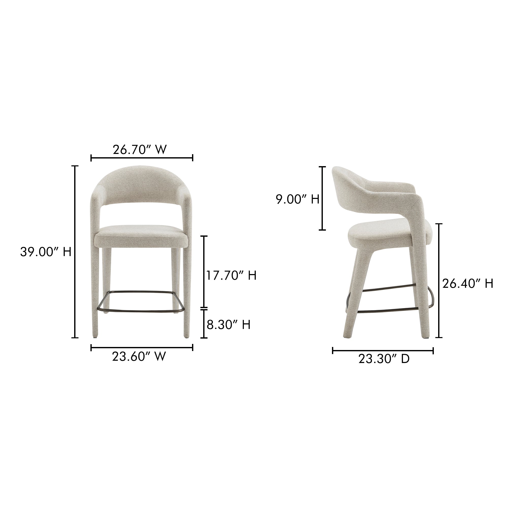 Martens Counter Stool Beige - Central Designs