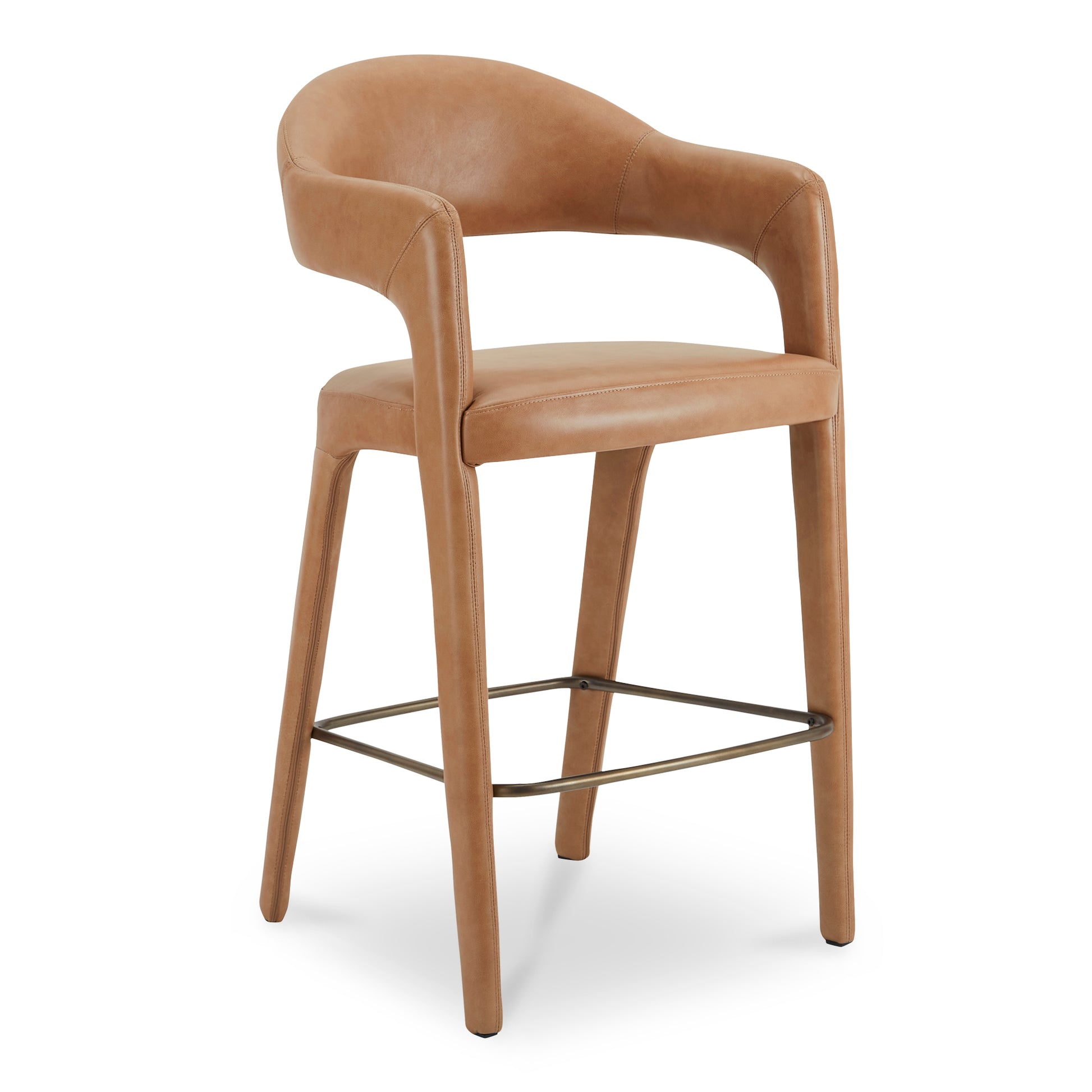 Martens Bar Stool Brown Leather - Central Designs
