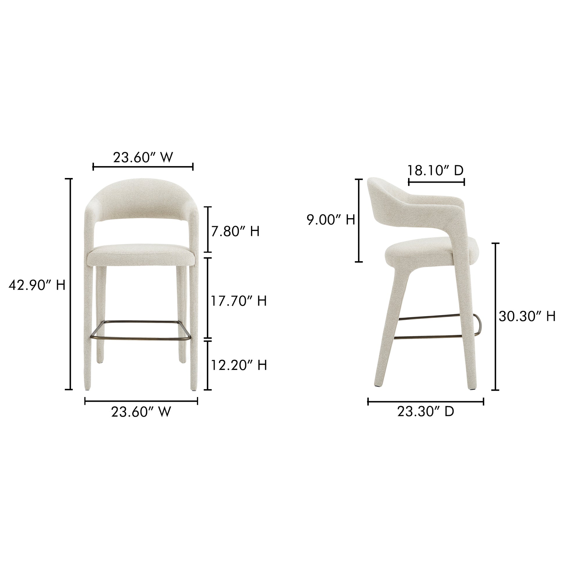 Martens Bar Stool Beige - Central Designs