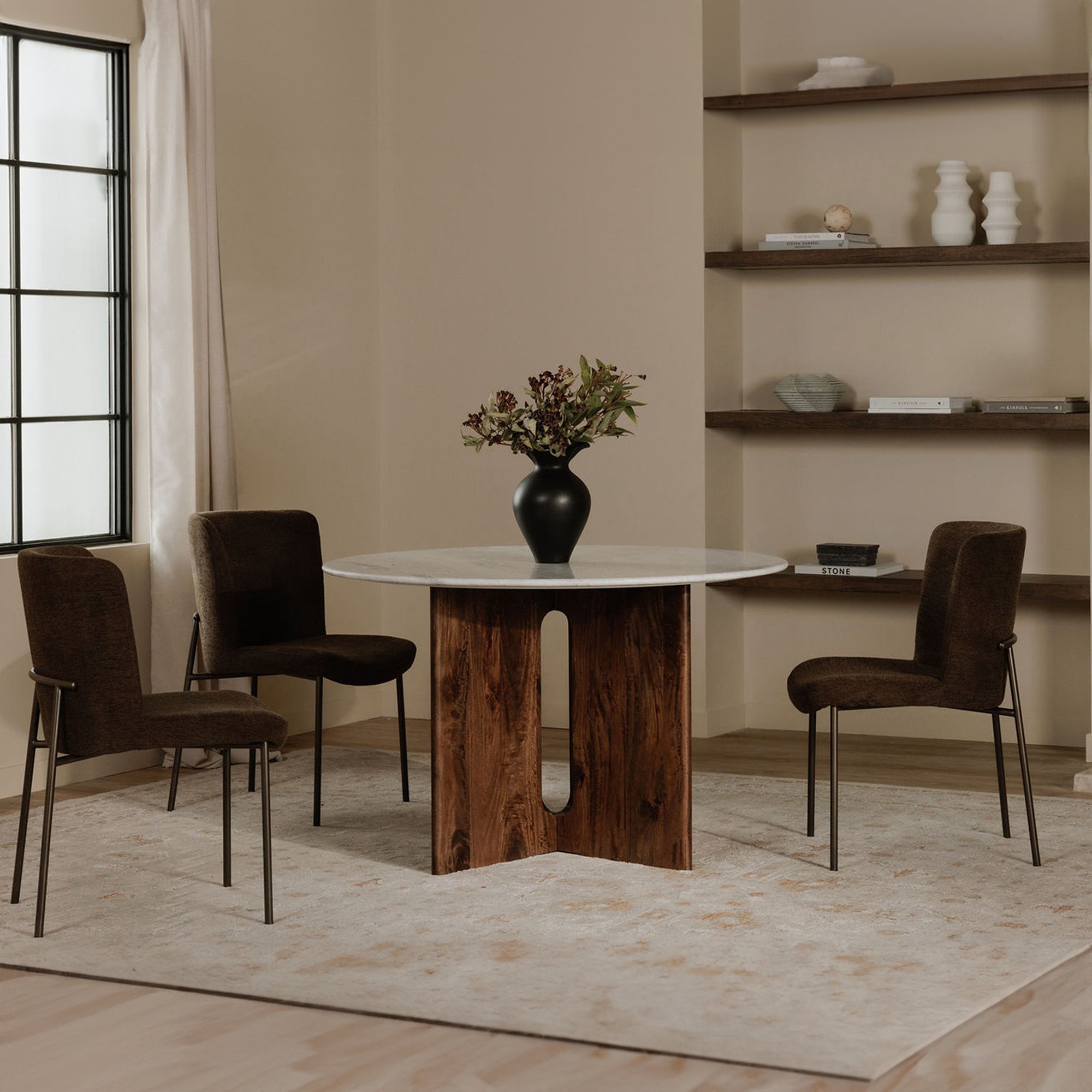 Early Dining Chair Dark Brown-Set Of Two