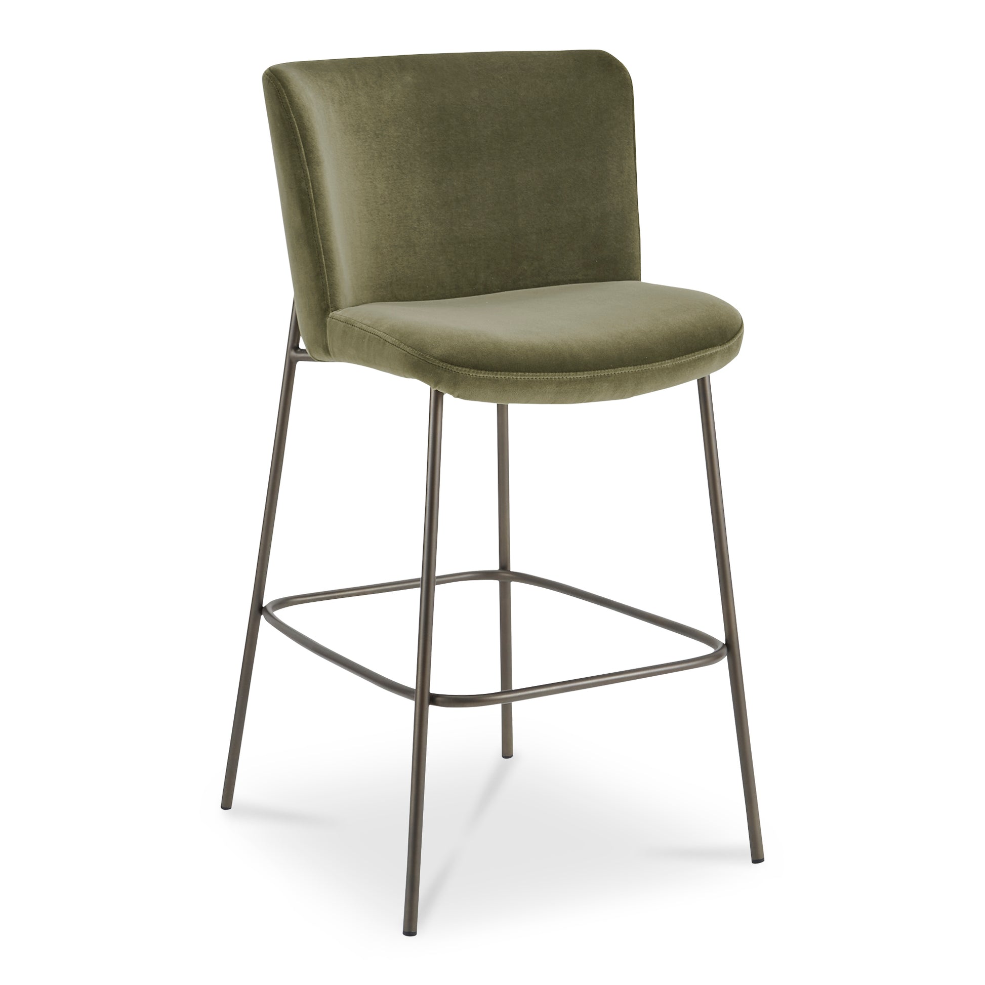 Early Bar Stool Faux Green Mohair - Central Designs
