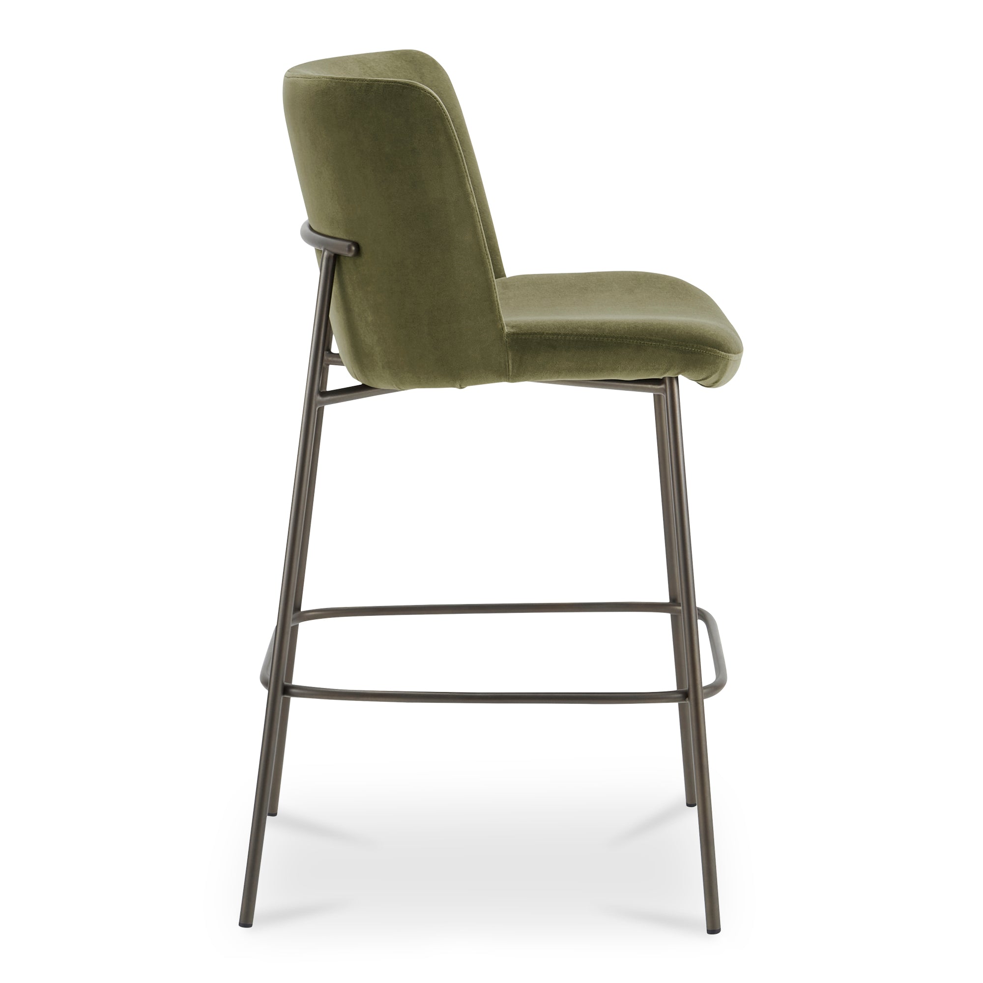 Early Bar Stool Faux Green Mohair - Central Designs