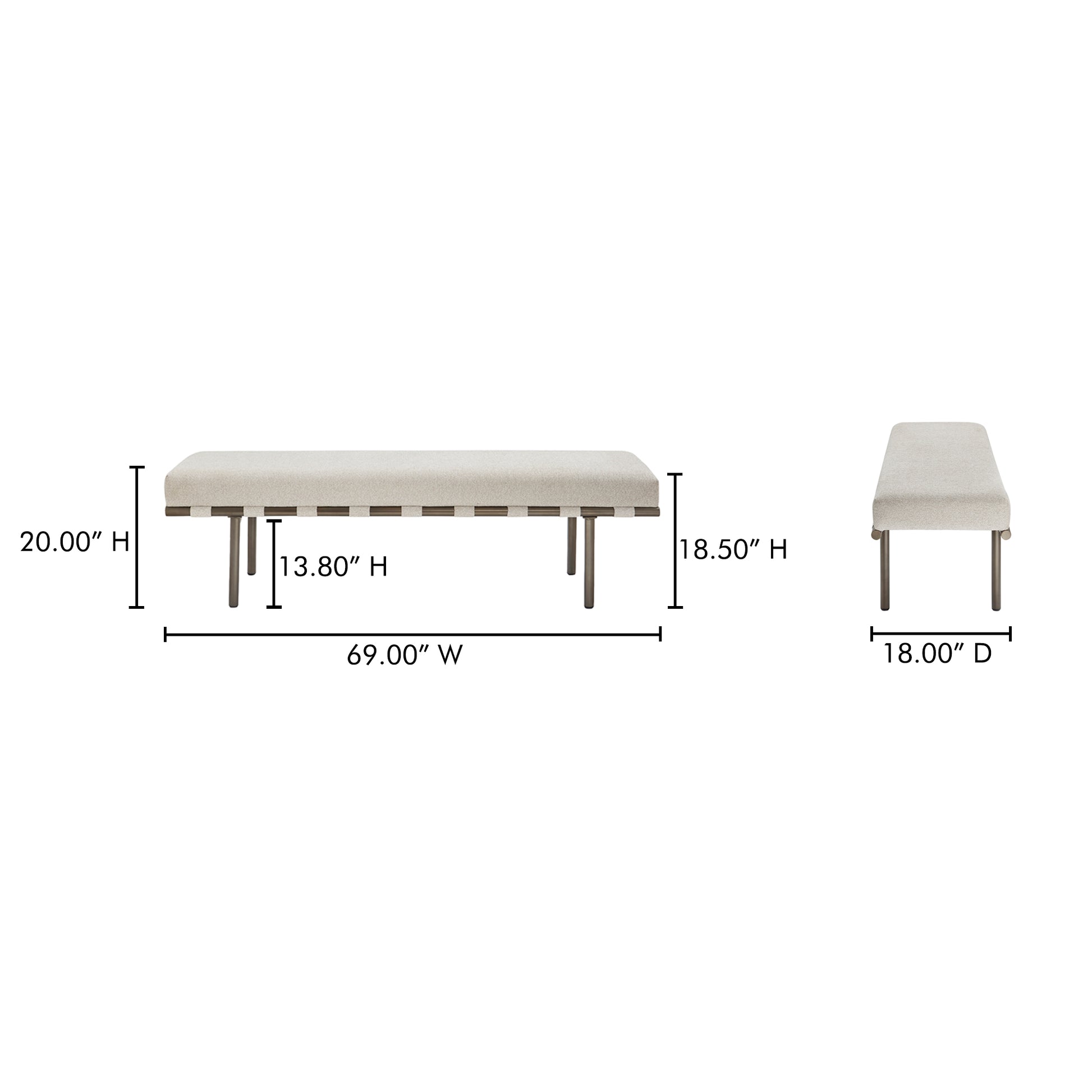 Carson Dining Bench Beige - Central Designs