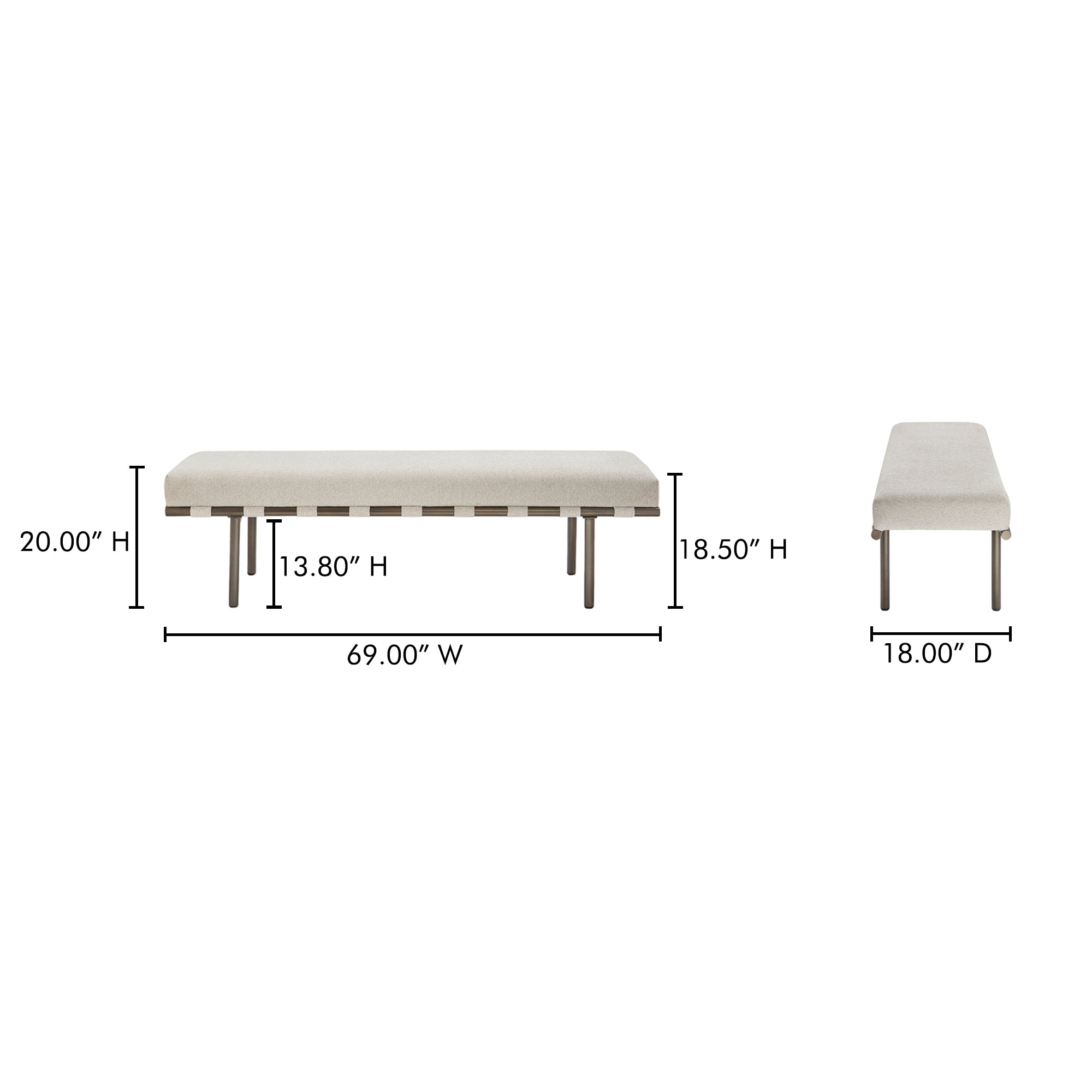 Carson Dining Bench Beige - Central Designs