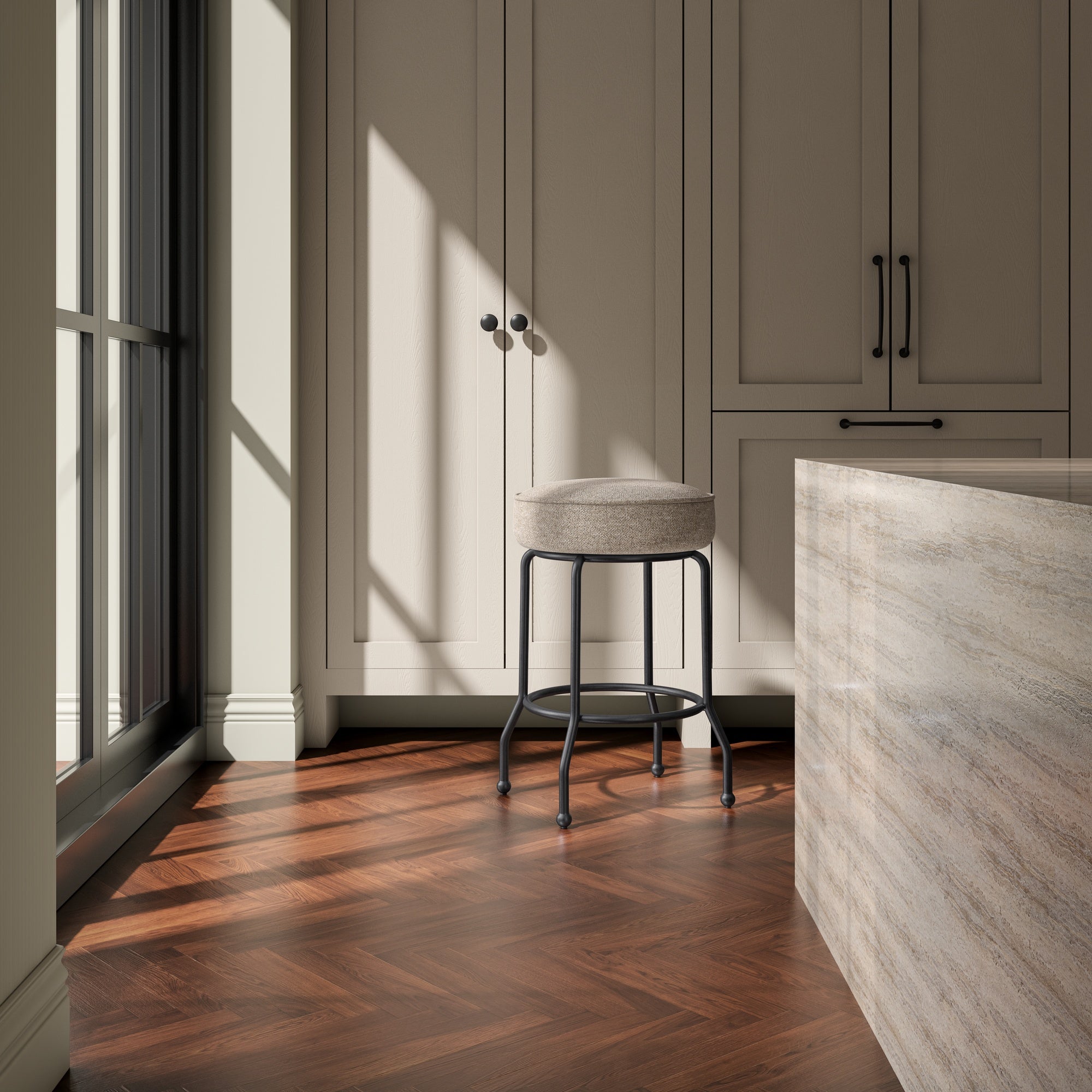 Kelsey Swivel Counter Stool Light Brown - Central Designs