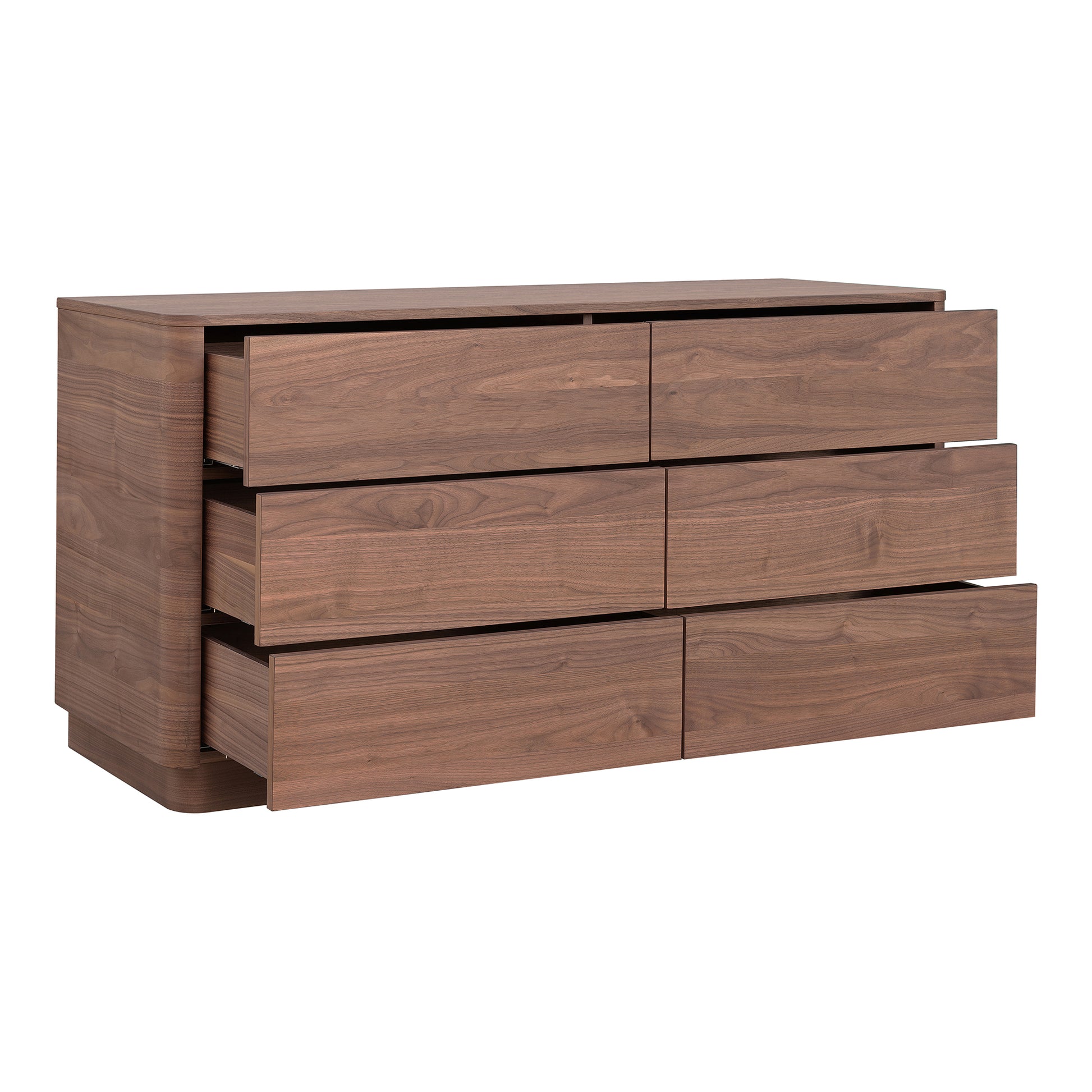 Round Off Dresser Walnut Brown - Central Designs