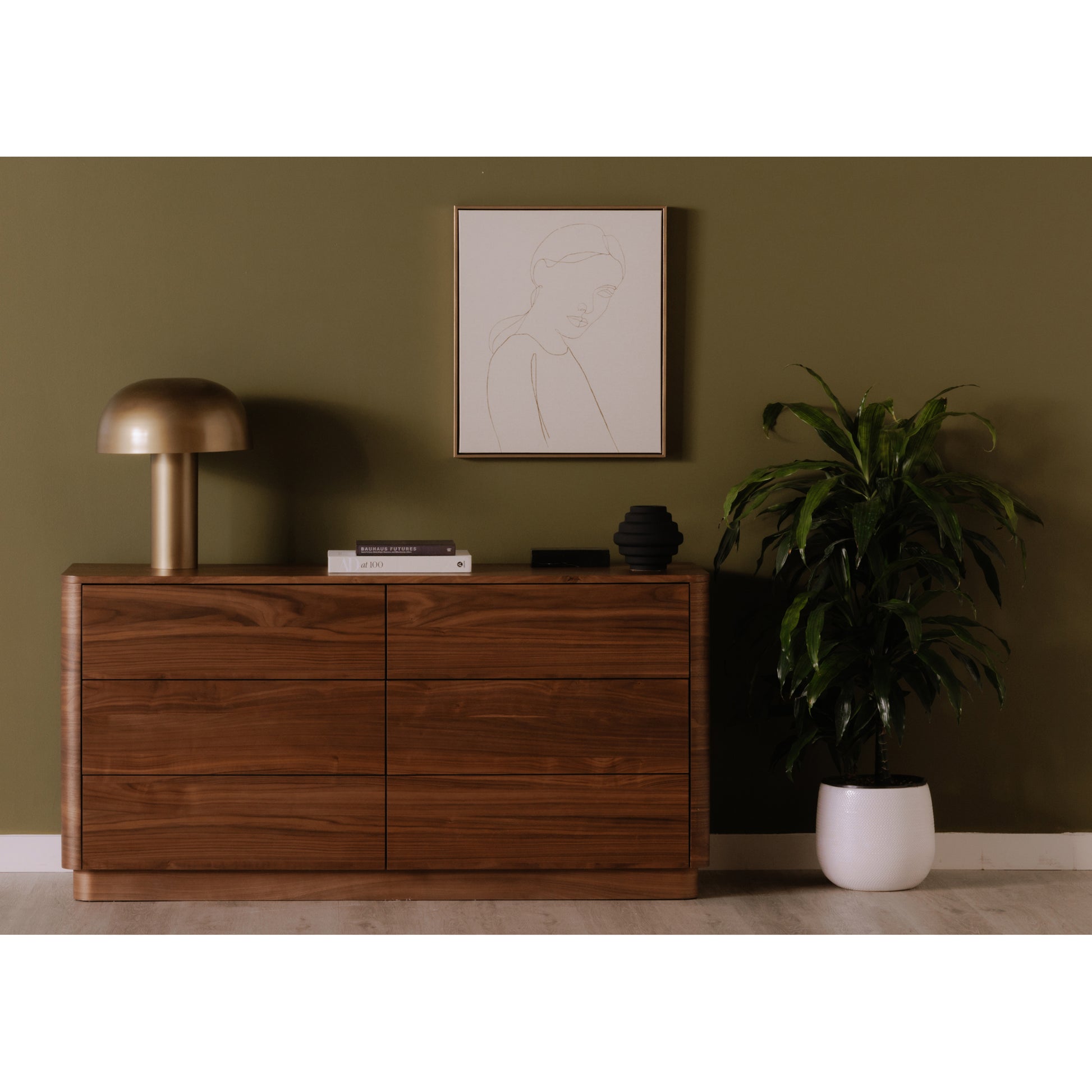 Round Off Dresser Walnut Brown - Central Designs