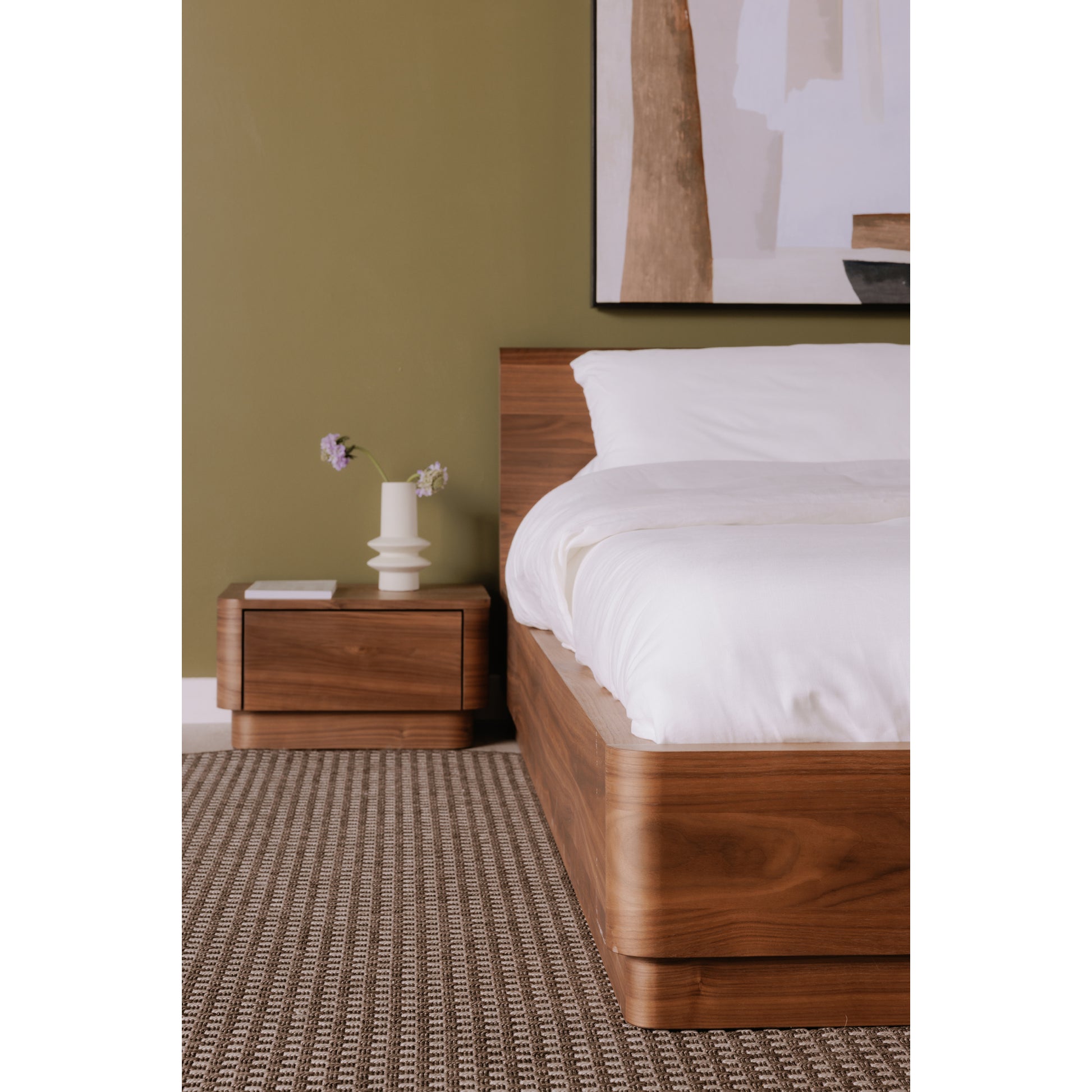 Round Off King Bed Walnut Brown - Central Designs
