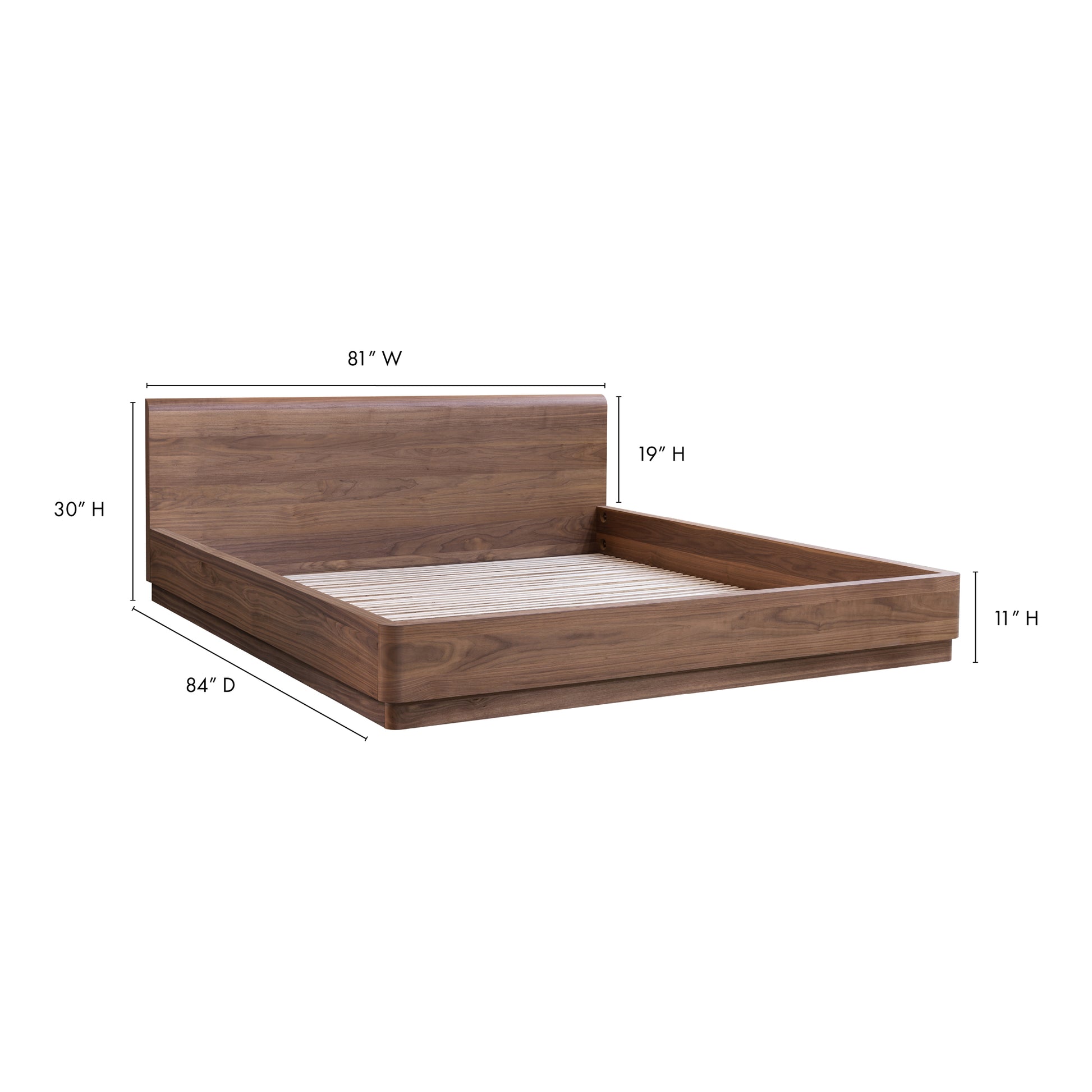 Round Off King Bed Walnut Brown - Central Designs