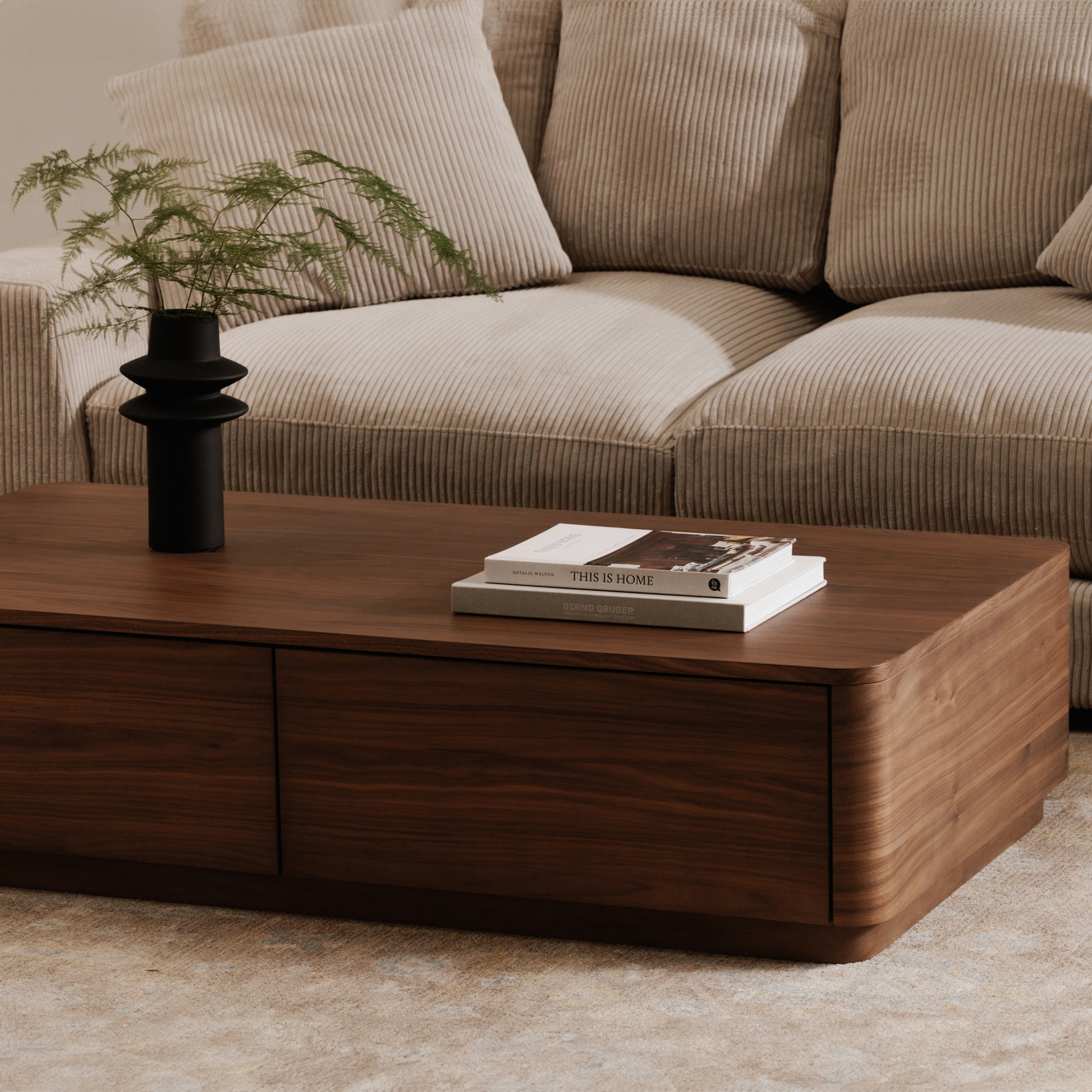Round Off Coffee Table Walnut Brown - Central Designs