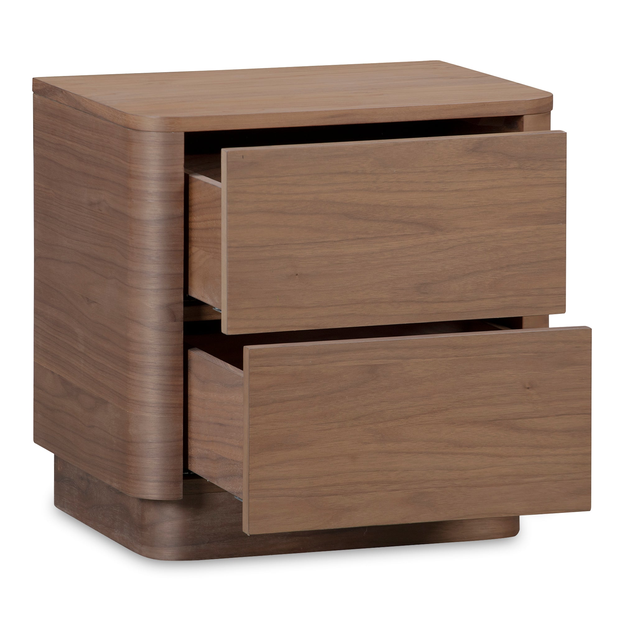 Round Off Tall Nightstand Walnut Brown - Central Designs