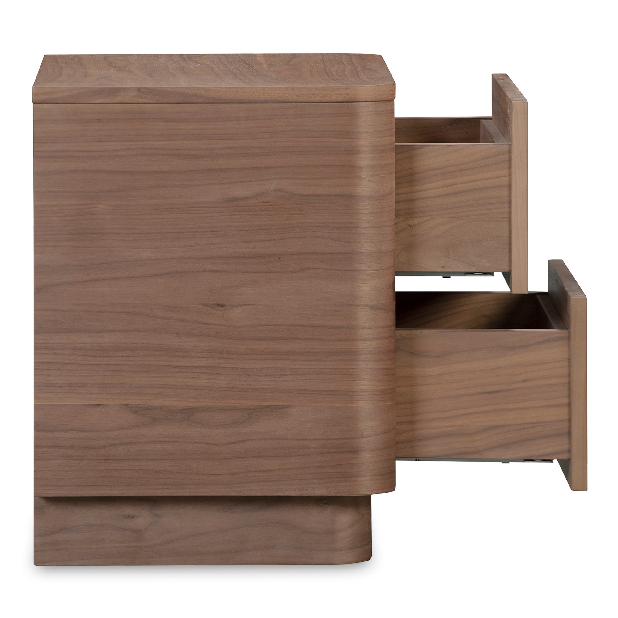 Round Off Tall Nightstand Walnut Brown - Central Designs