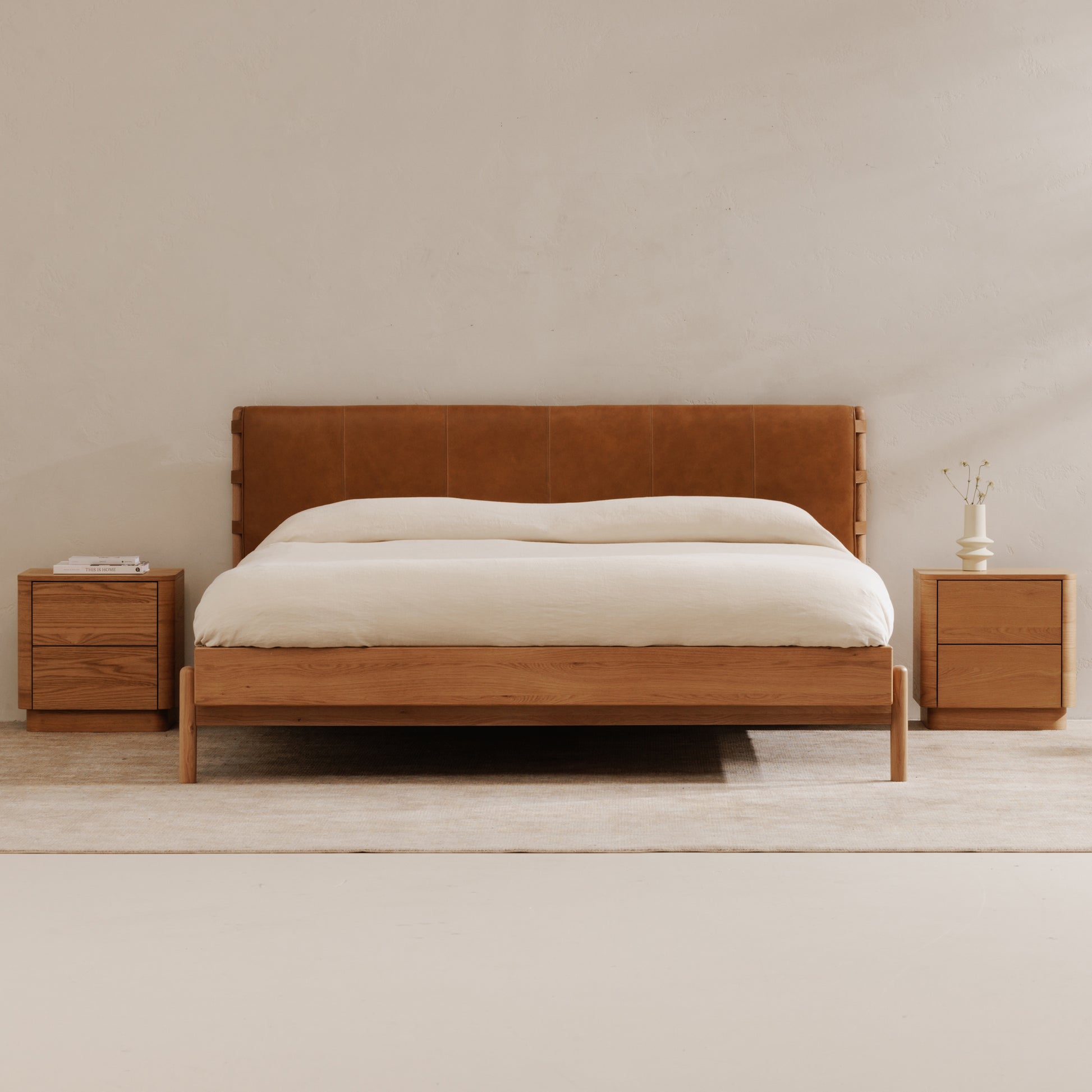 Round Off Tall Nightstand Natural Oak - Central Designs