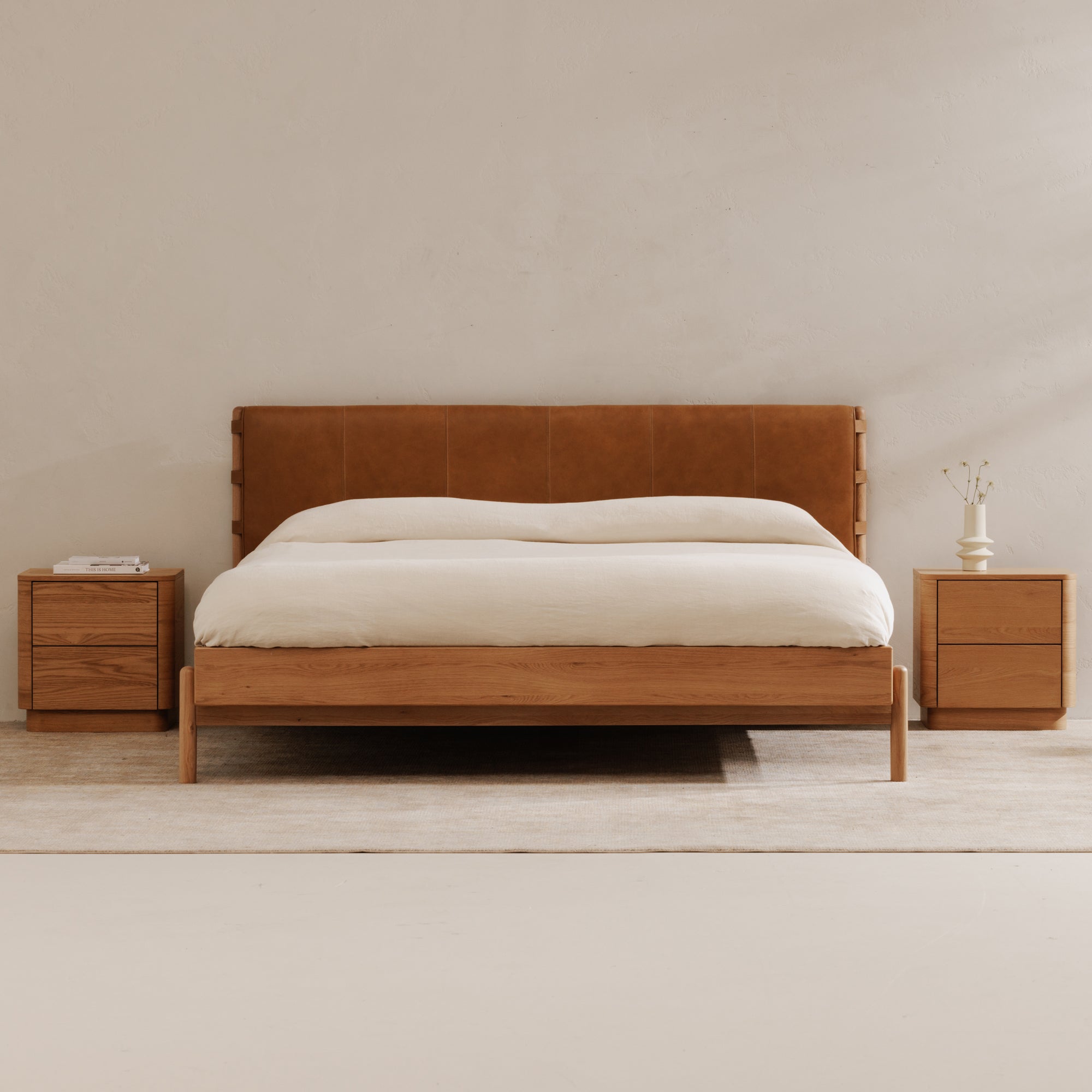 Round Off Tall Nightstand Natural Oak - Central Designs