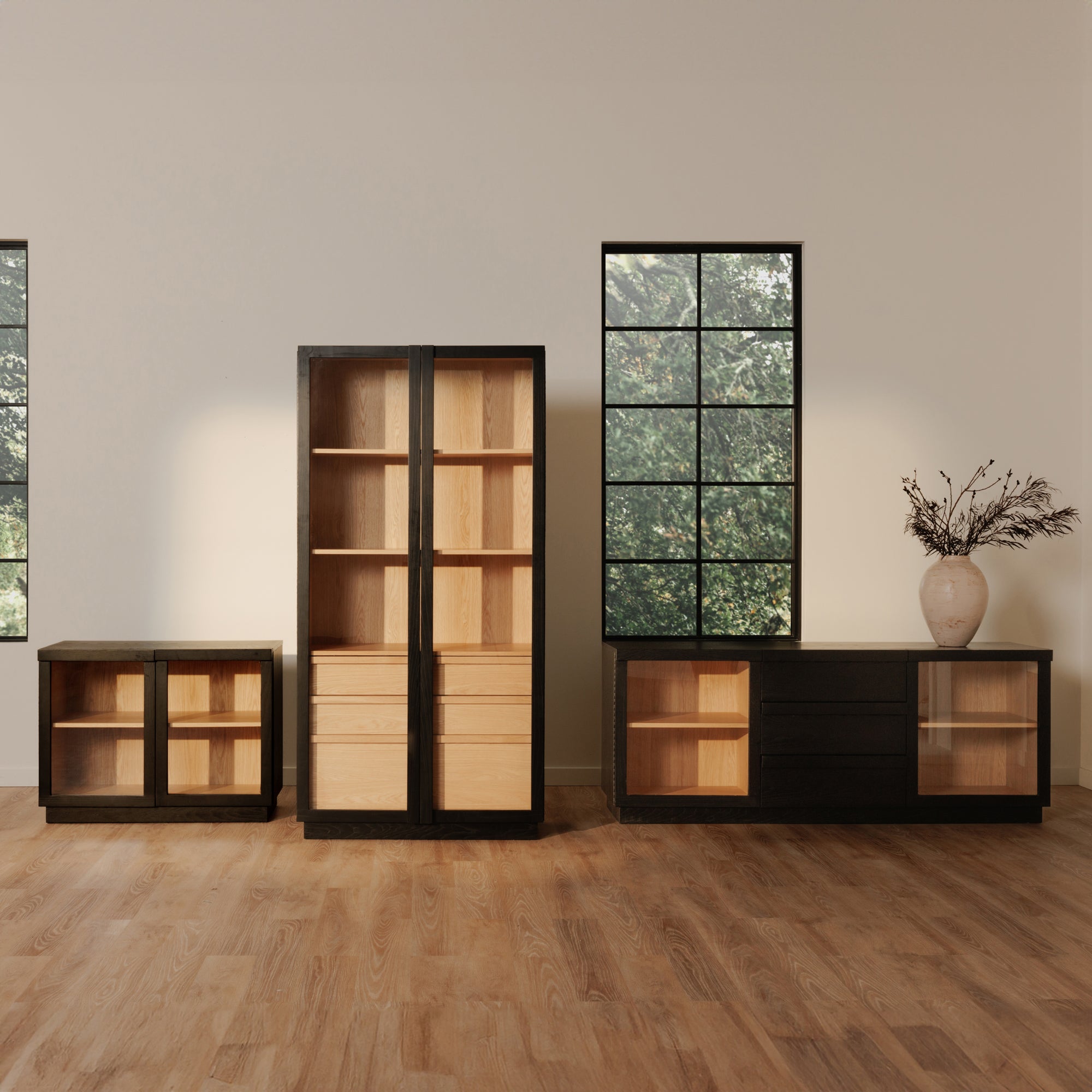 Charlotte Tall Cabinet Black - Central Designs