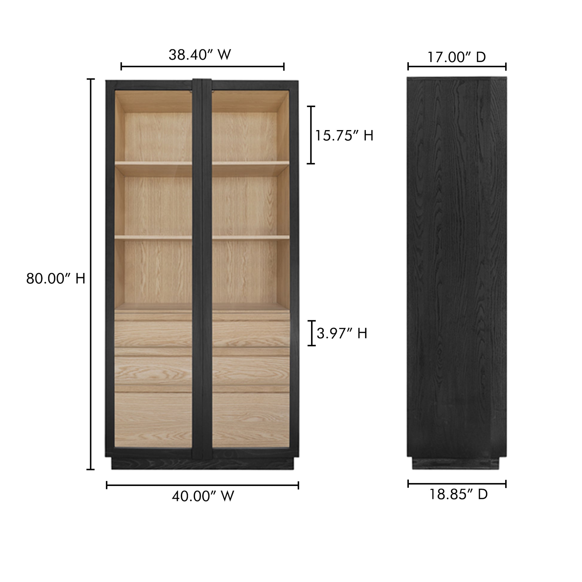 Charlotte Tall Cabinet Black - Central Designs